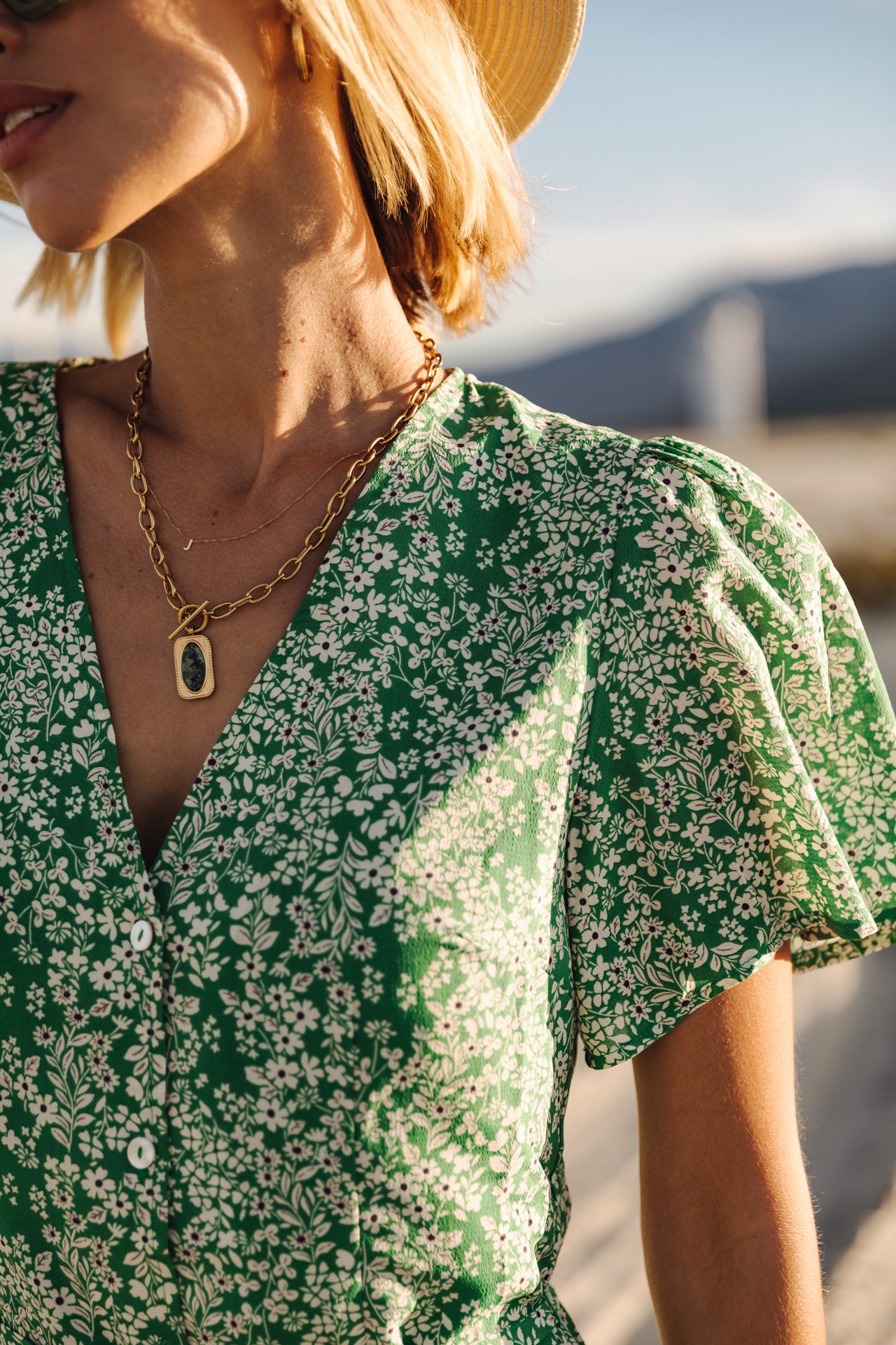 Robe courte Femme Mila Bucolic foliage green | Freeman T. Porter