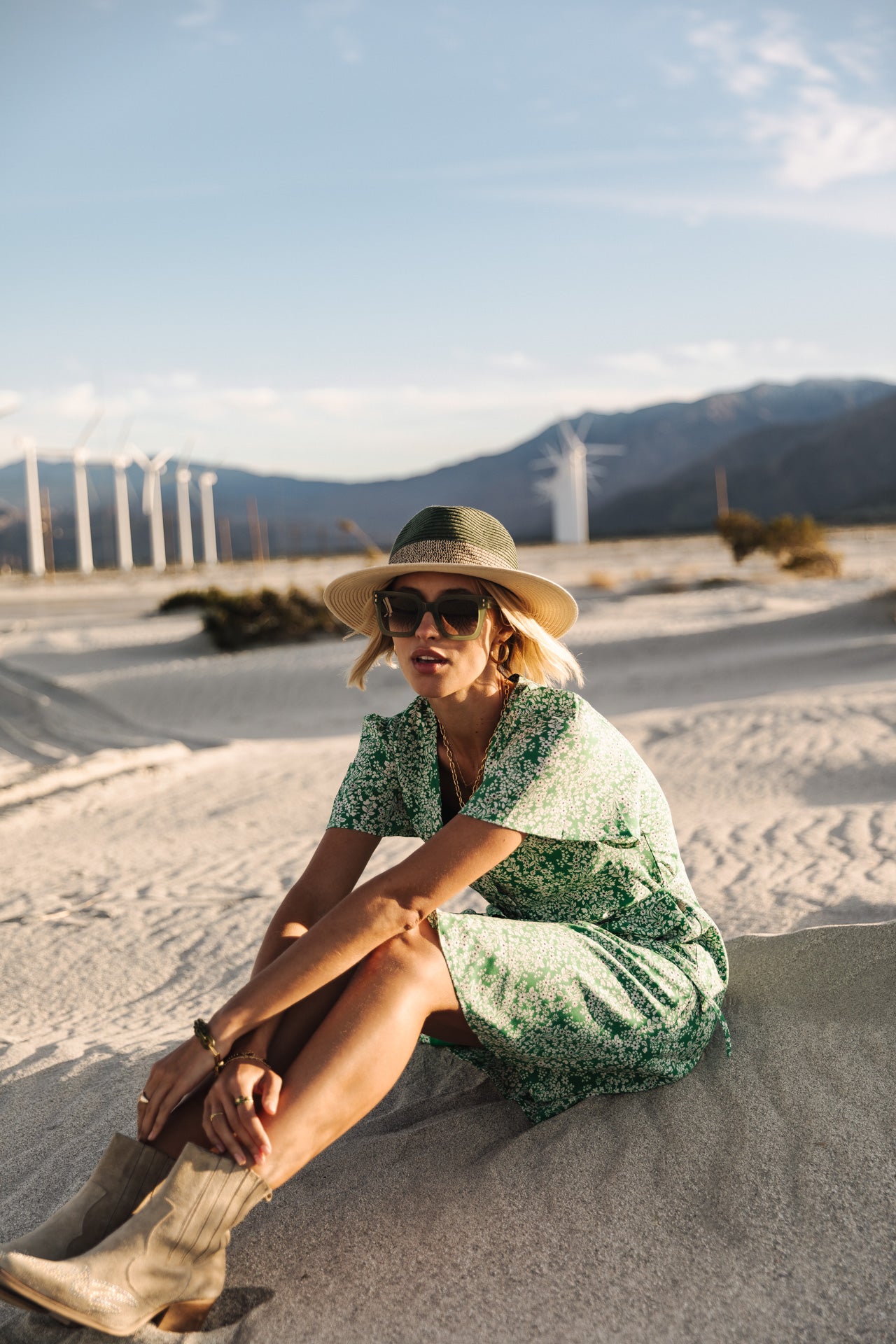 Robe courte Femme Mila Bucolic foliage green | Freeman T. Porter
