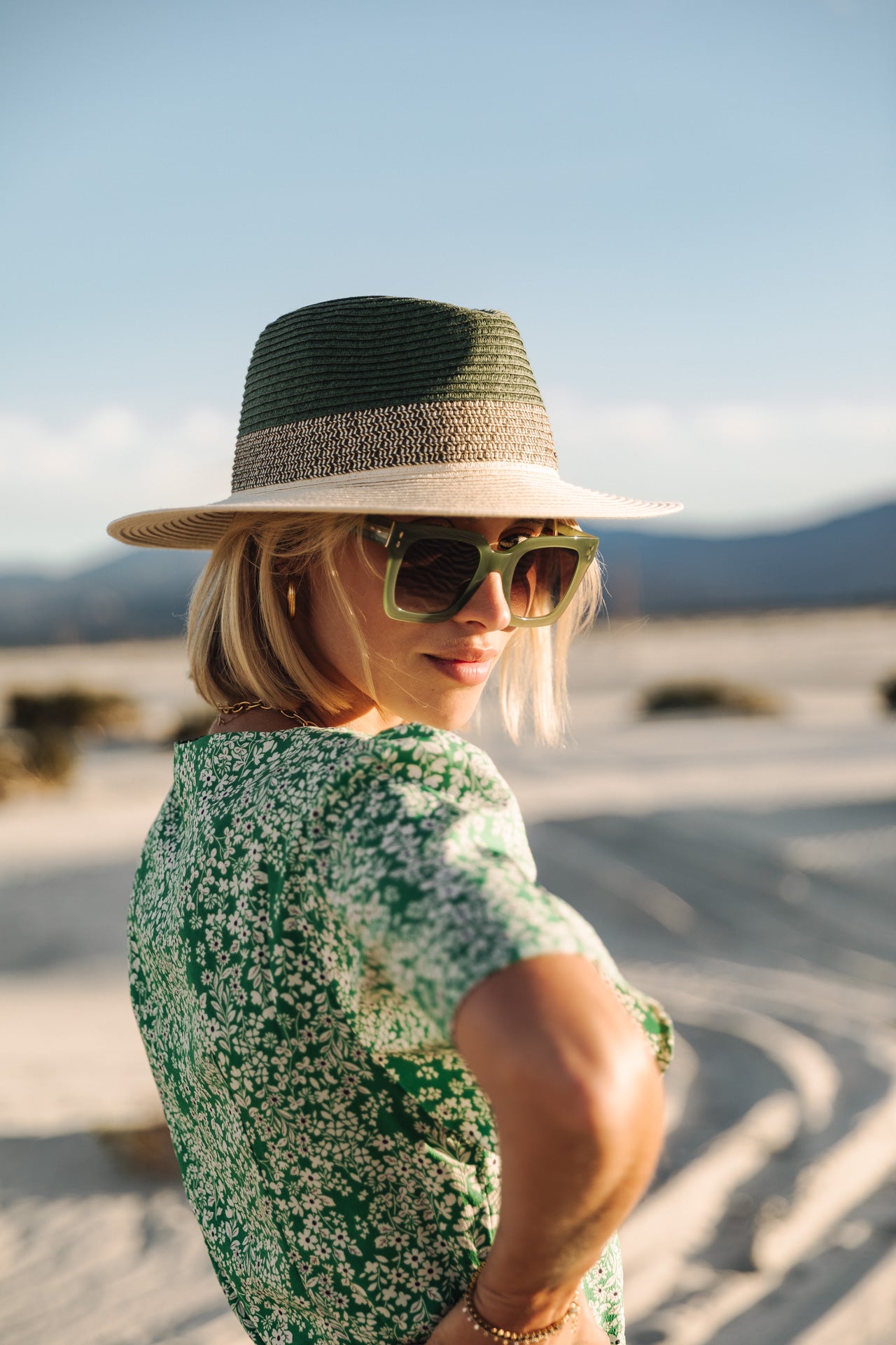 Robe courte Femme Mila Bucolic foliage green | Freeman T. Porter
