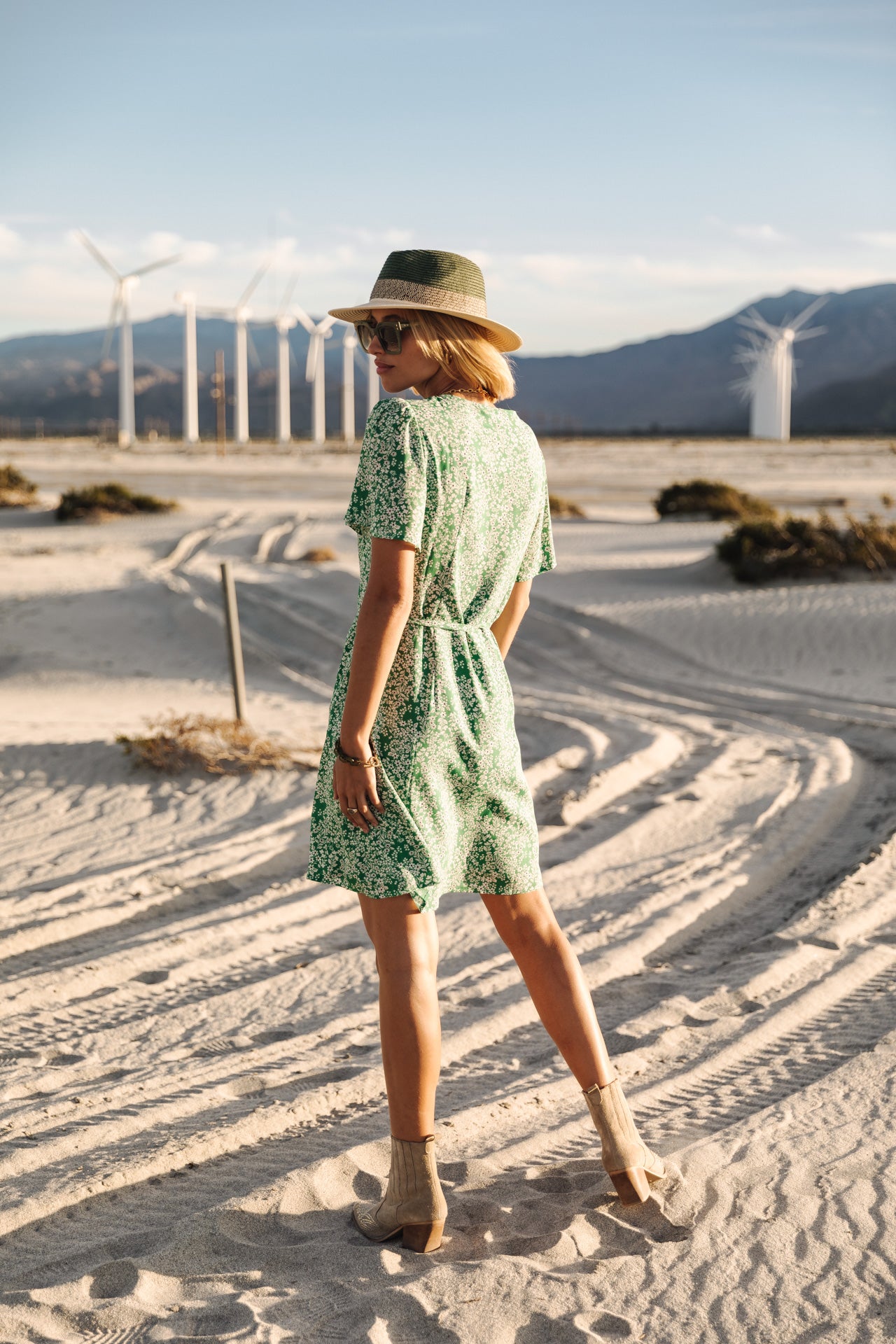 Robe courte Femme Mila Bucolic foliage green | Freeman T. Porter