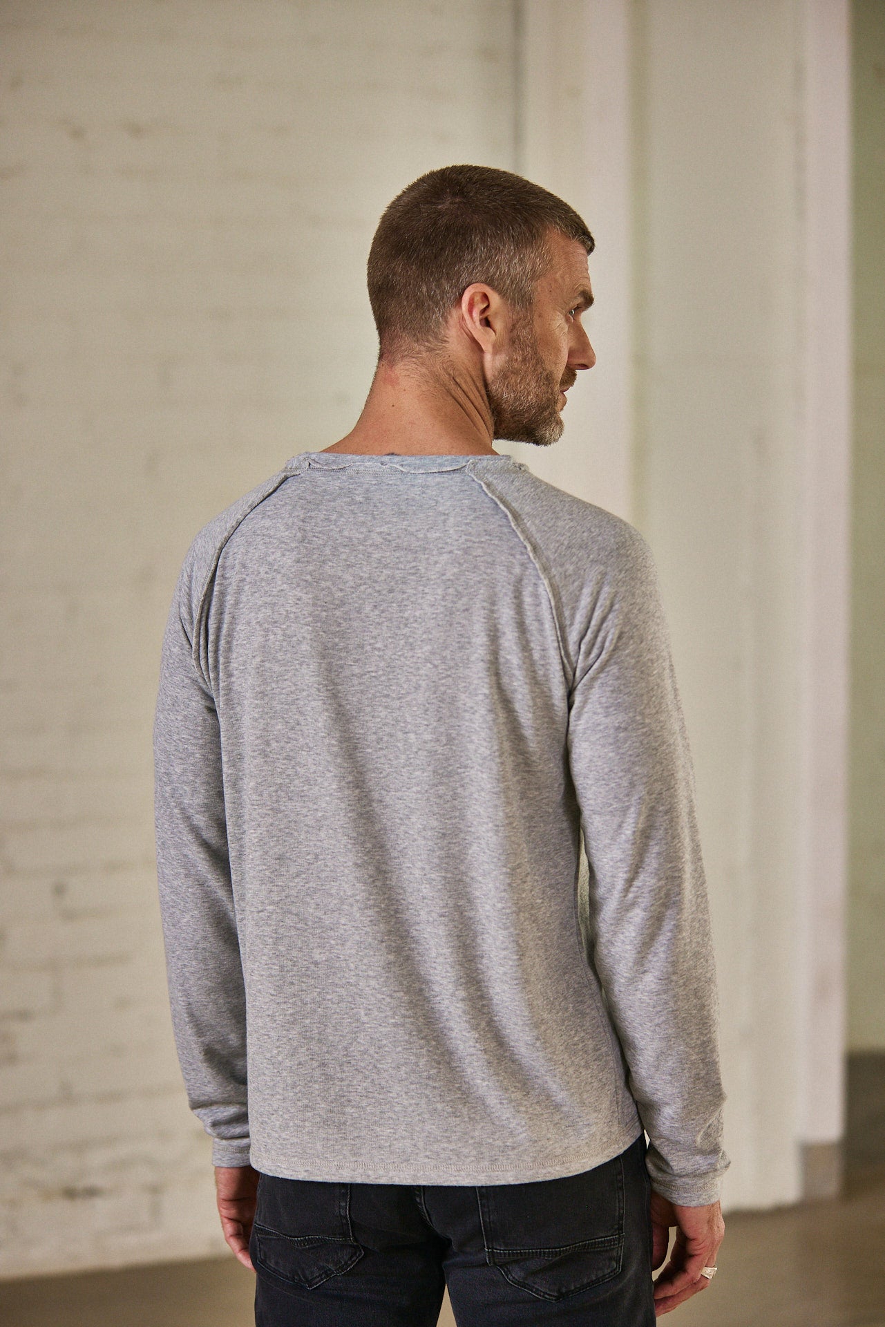 T-Shirt manches longues Unisex Christopher Salty grey melange | Freeman T. Porter