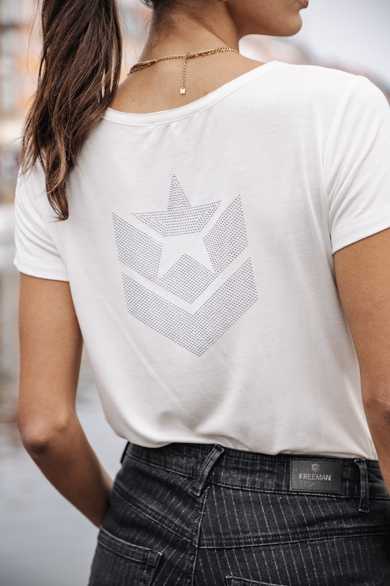 T-shirt logo en strass Femme Tarissa Icon white | Freeman T. Porter