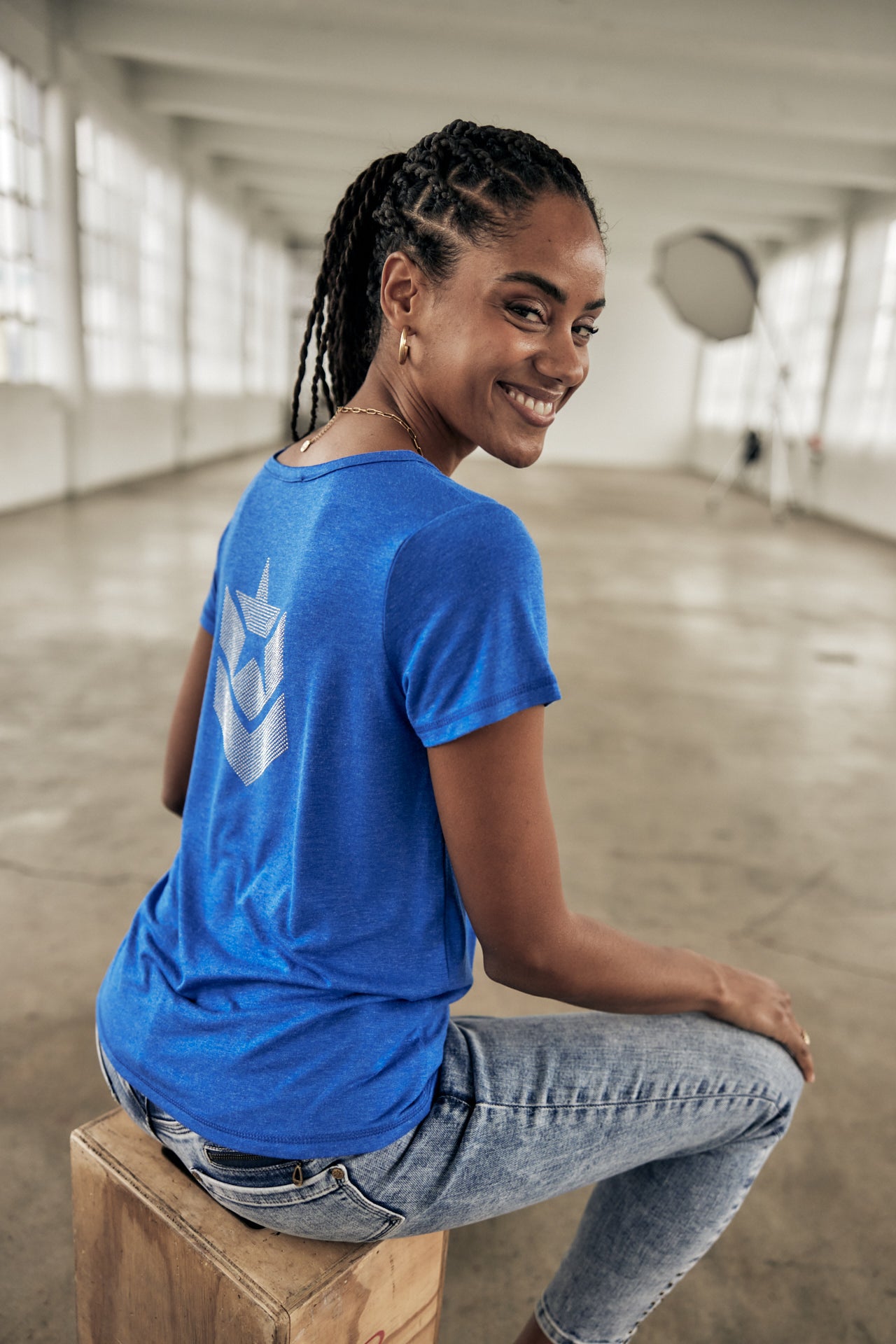 T-shirt logo en strass Femme Tarissa Icon princess blue | Freeman T. Porter