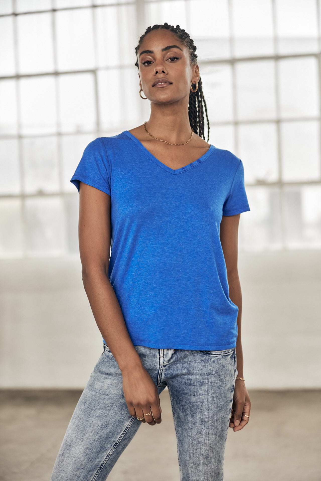 T-shirt logo en strass Femme Tarissa Icon princess blue | Freeman T. Porter