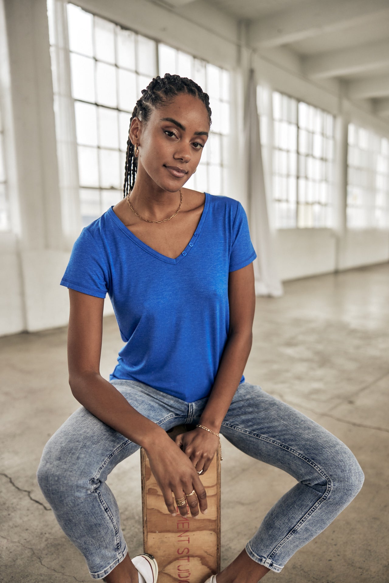 T-shirt logo en strass Femme Tarissa Icon princess blue | Freeman T. Porter