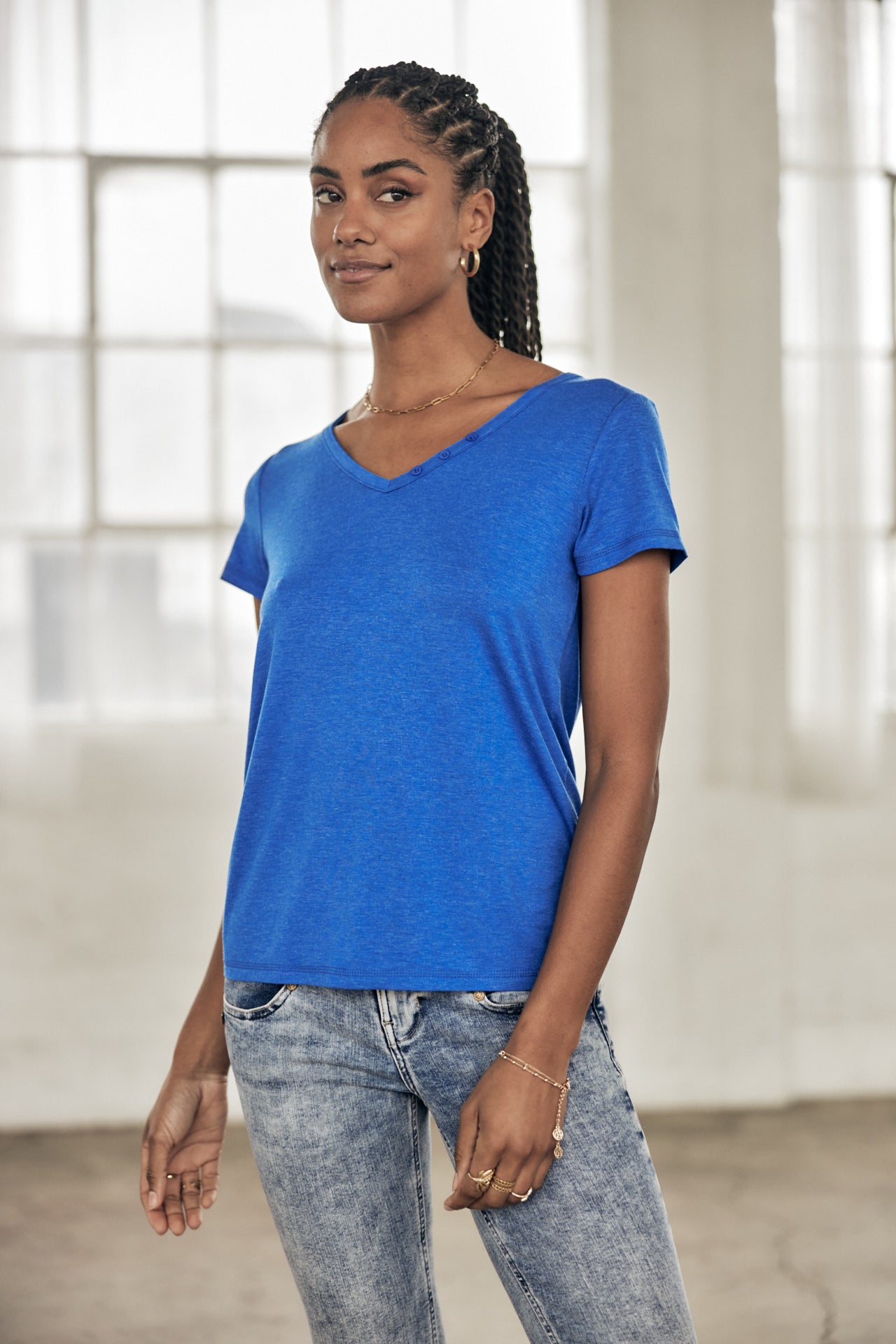T-shirt logo en strass Femme Tarissa Icon princess blue | Freeman T. Porter