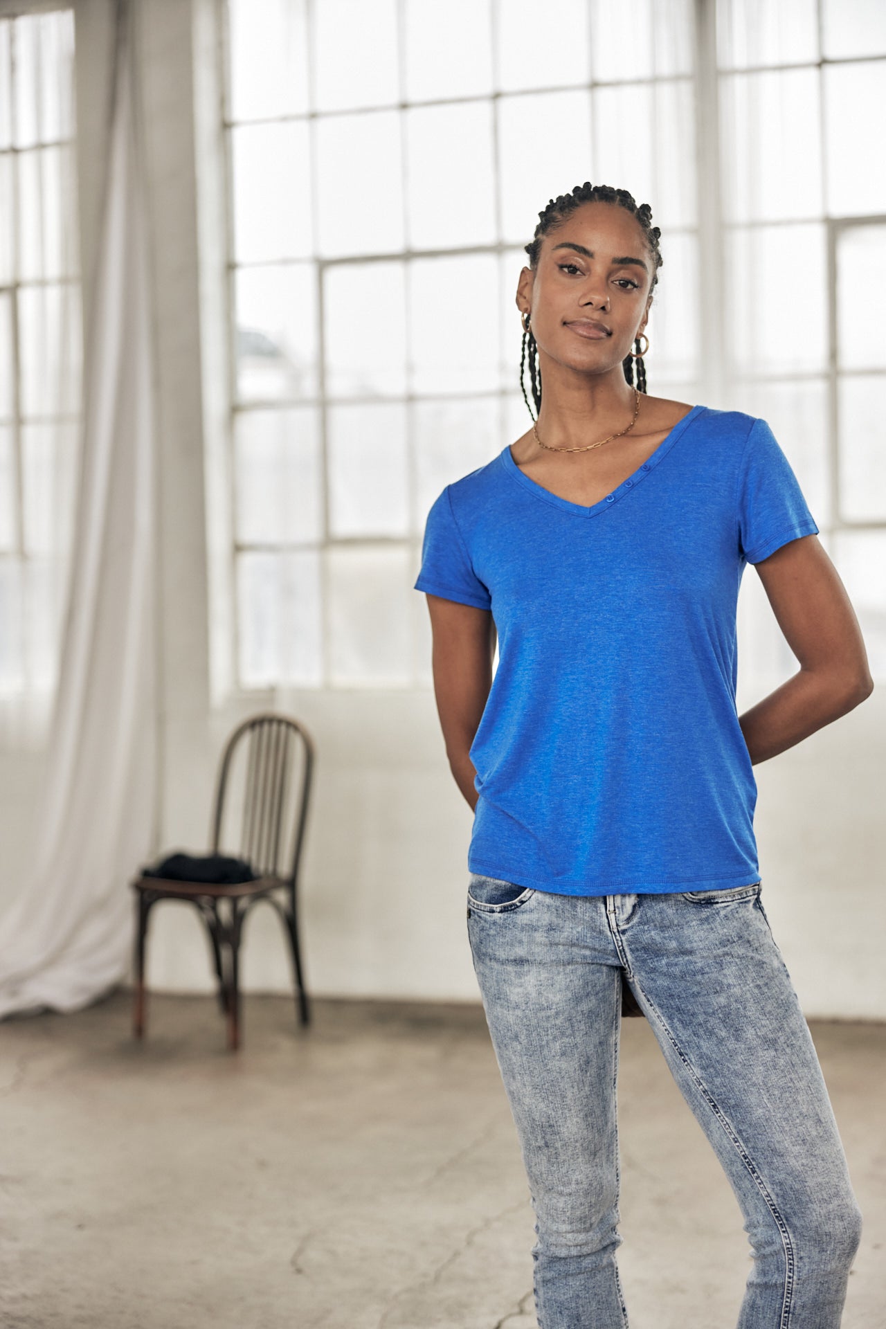T-shirt logo en strass Femme Tarissa Icon princess blue | Freeman T. Porter