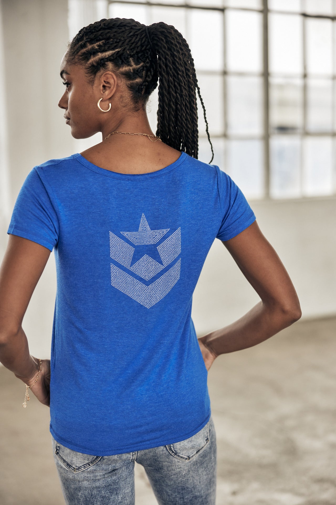 T-shirt logo en strass Femme Tarissa Icon princess blue | Freeman T. Porter
