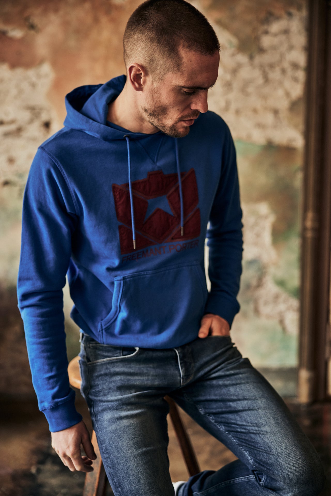 Sweat capuche Unisex Nohan Icon majorelle blue | Freeman T. Porter