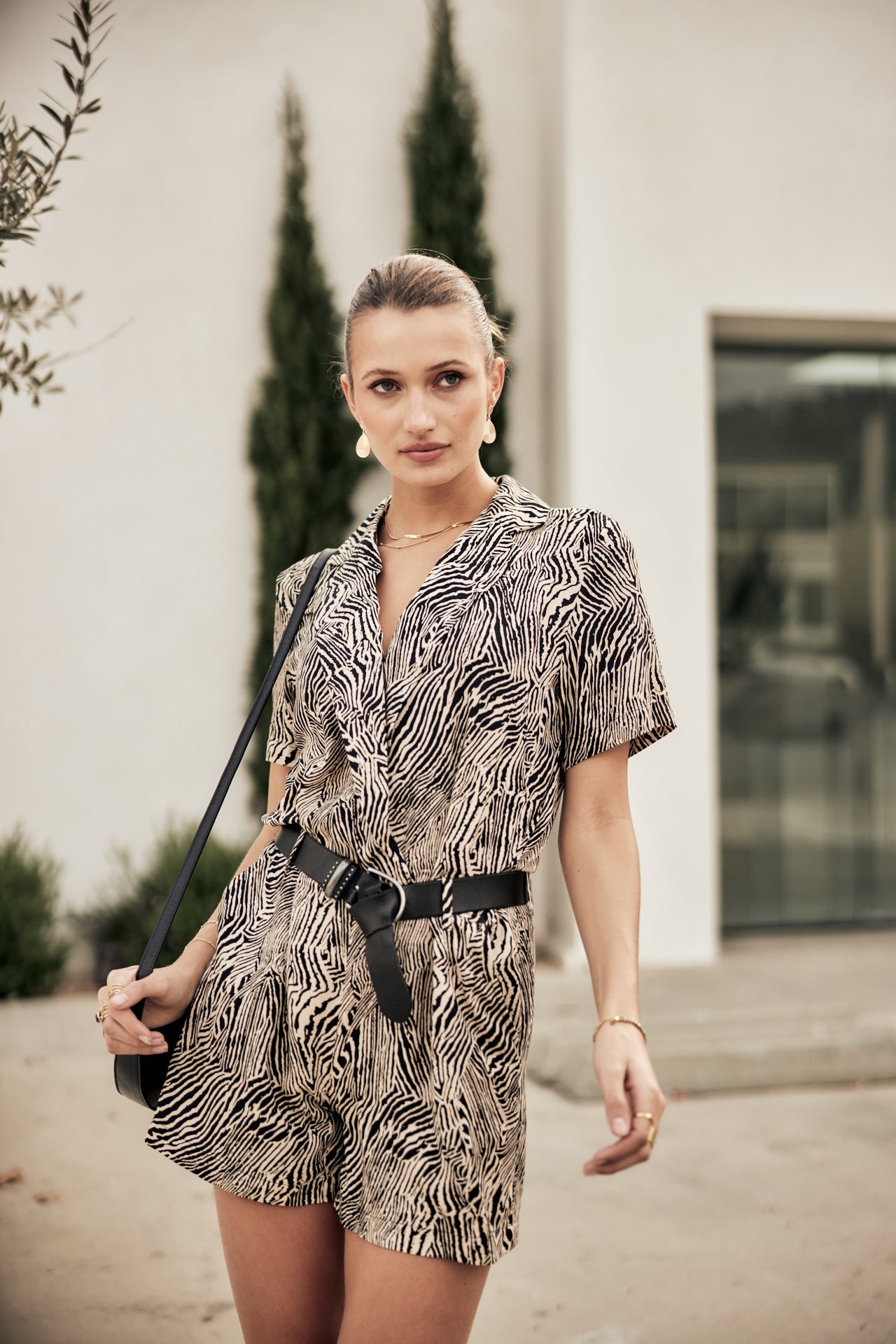 Short Jumpsuit Femme Loana Short Cebra irish cream | Freeman T. Porter