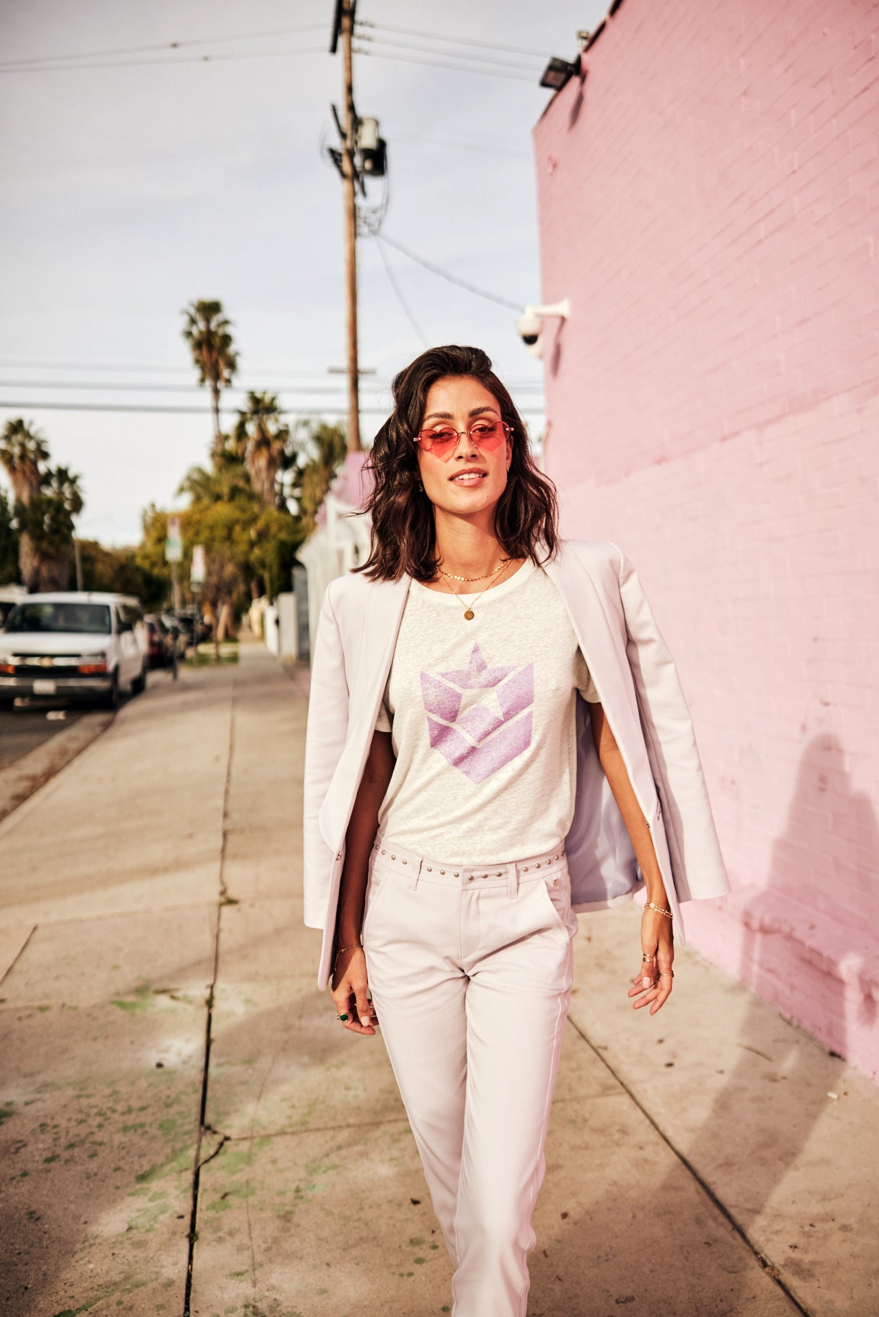 Blazer cintré Femme Stessy Polyneo lilac | Freeman T. Porter