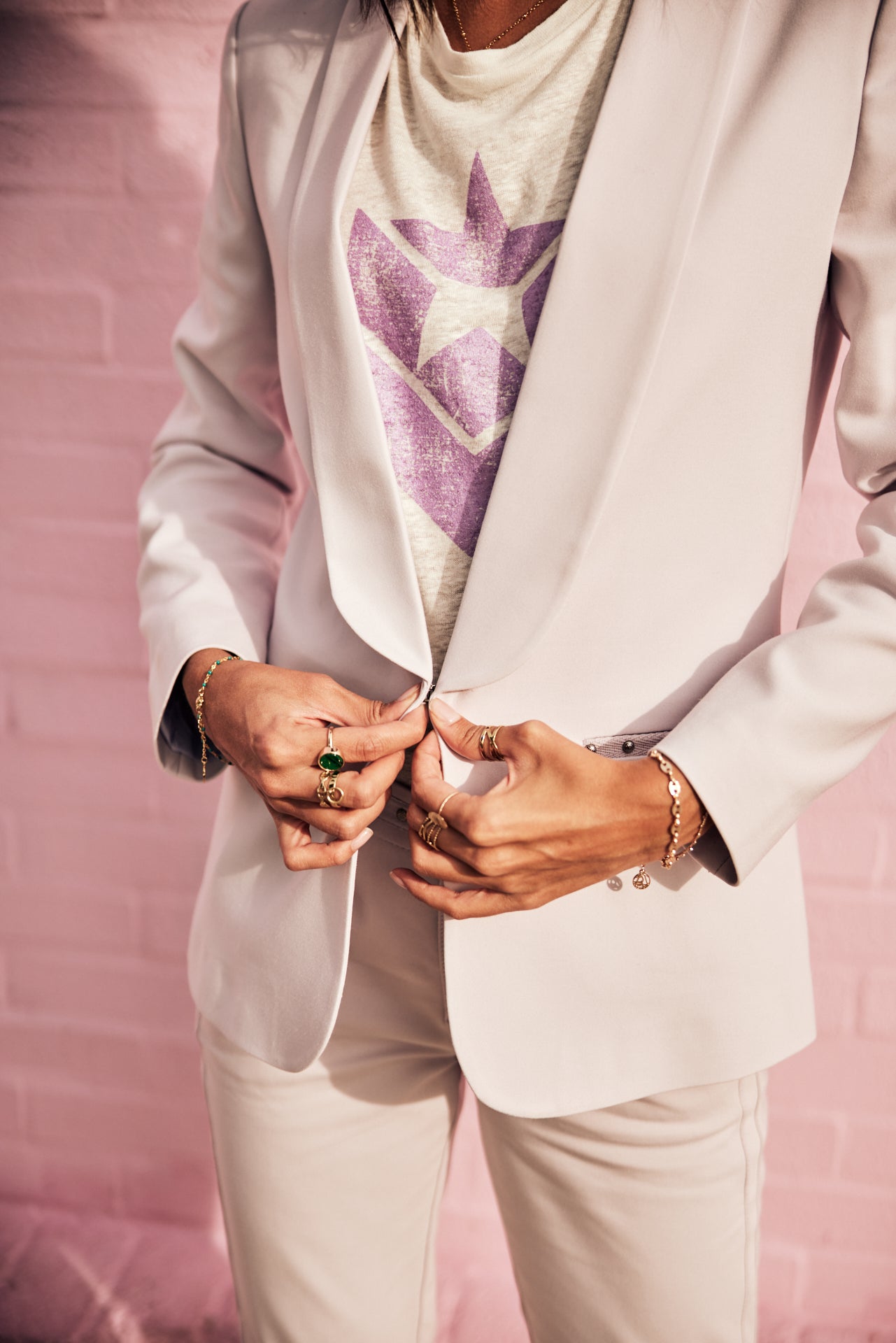 Blazer cintré Femme Stessy Polyneo lilac | Freeman T. Porter