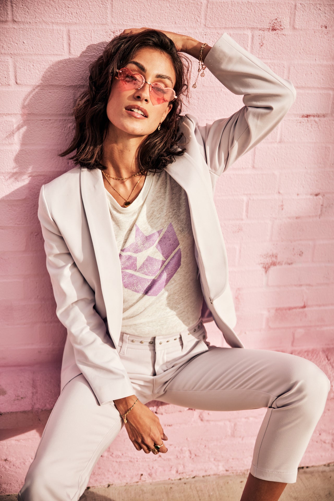 Blazer cintré Femme Stessy Polyneo lilac | Freeman T. Porter