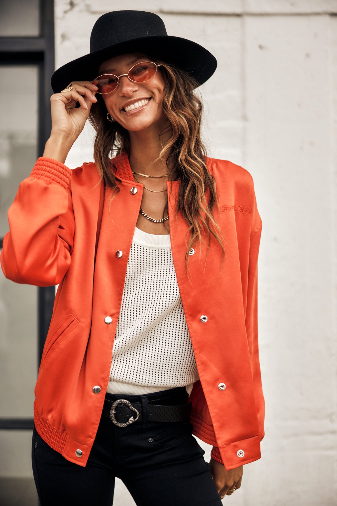 Bomber Mujer Troopie Snake tangerine tango | Freeman T. Porter