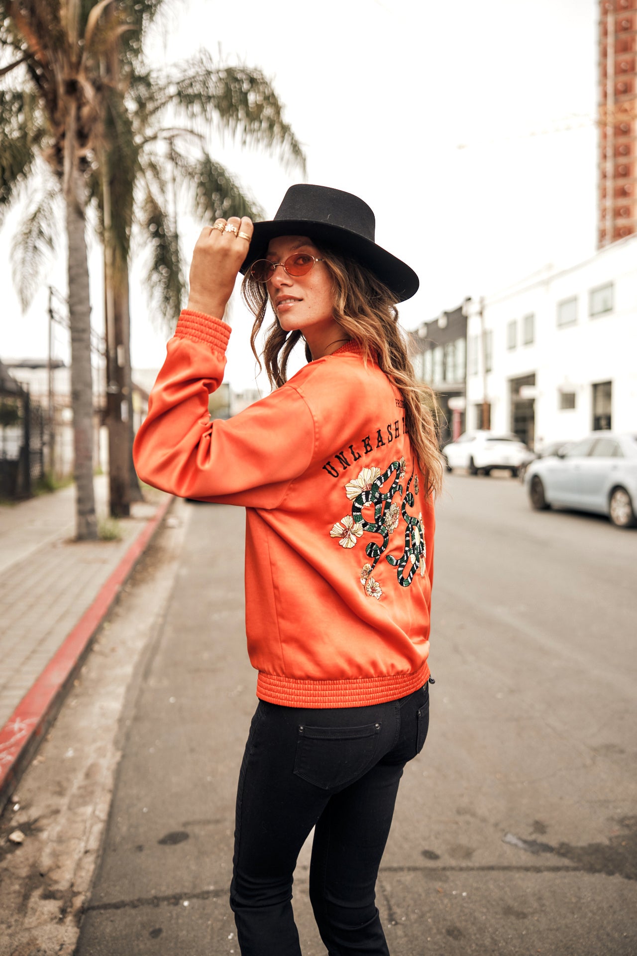 Bomber Mujer Troopie Snake tangerine tango | Freeman T. Porter