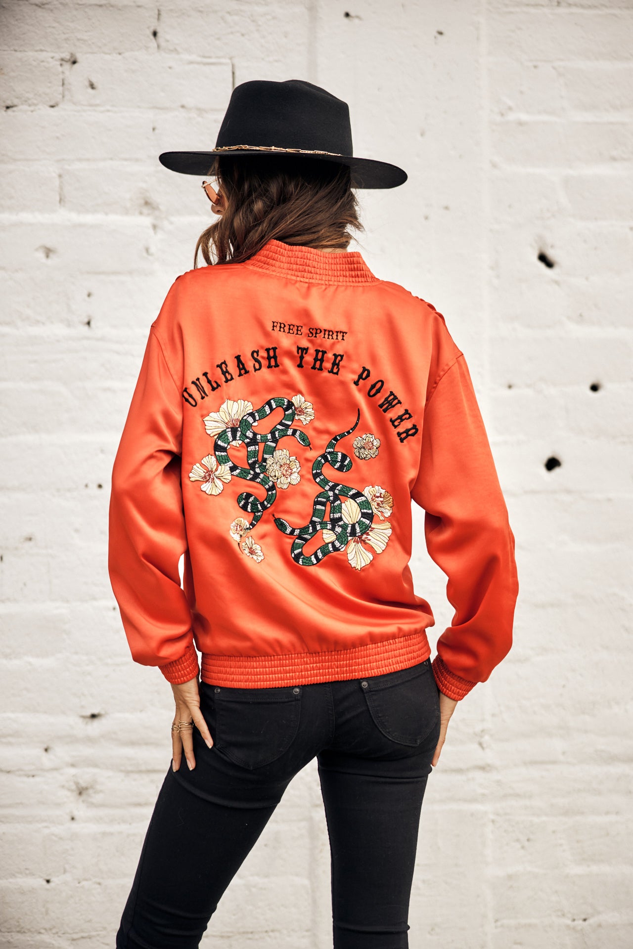 Bomber Mujer Troopie Snake tangerine tango | Freeman T. Porter