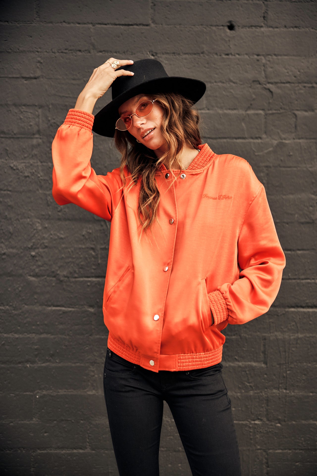 Bomber Mujer Troopie Snake tangerine tango | Freeman T. Porter