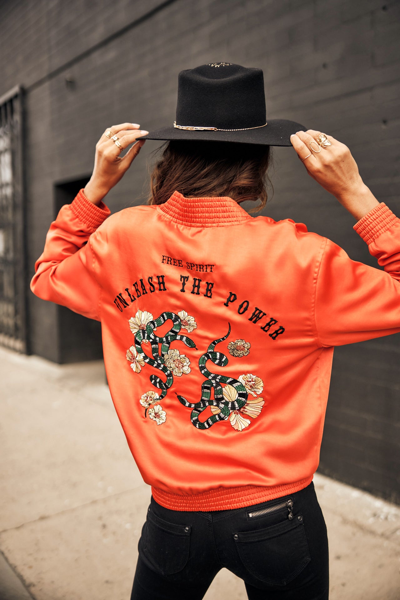 Bomber Mujer Troopie Snake tangerine tango | Freeman T. Porter