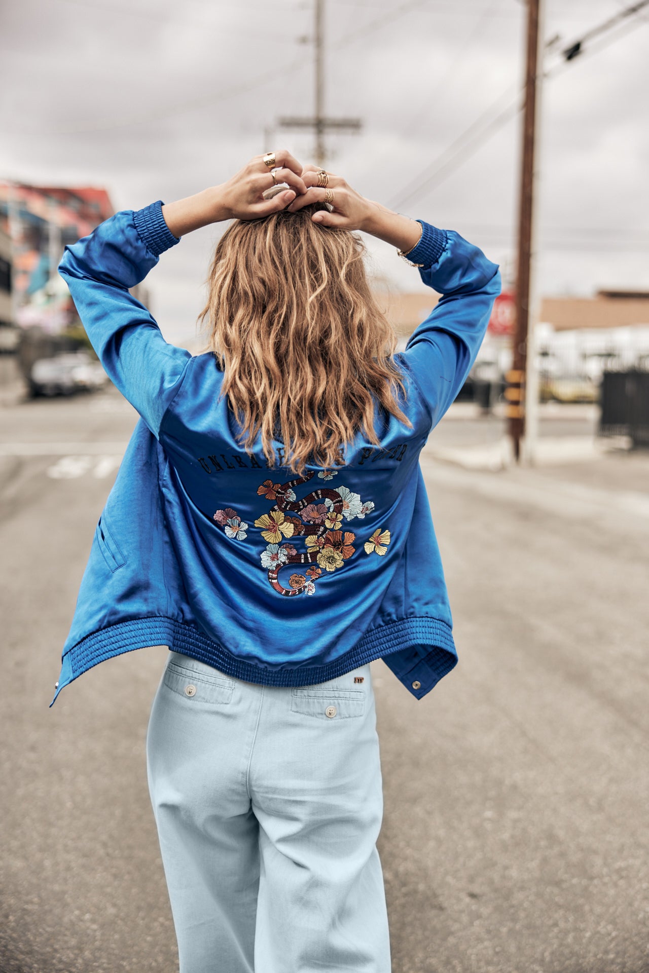 Bomber Femme Troopie Snake electric blue | Freeman T. Porter