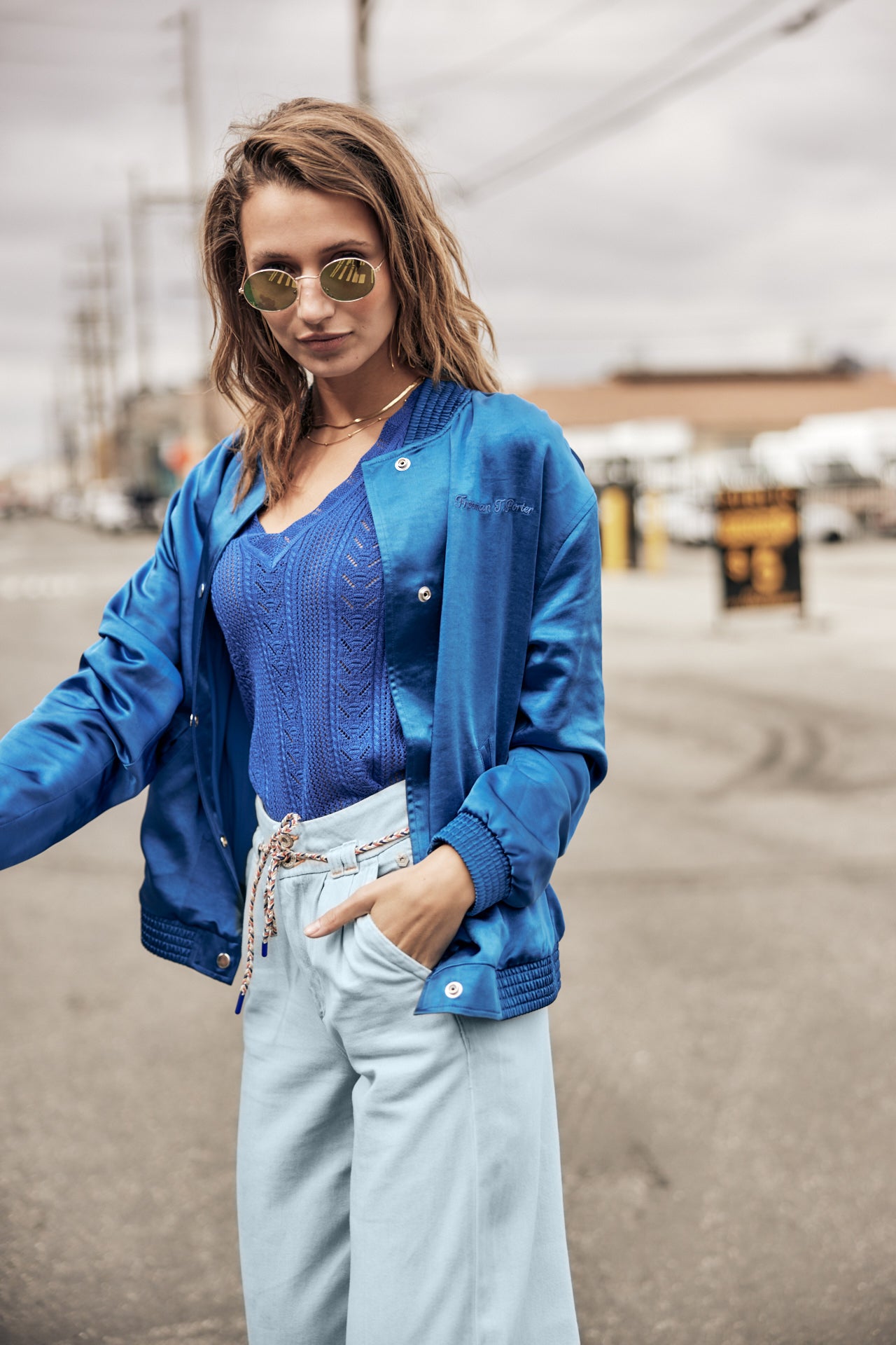 Bomber Femme Troopie Snake electric blue | Freeman T. Porter