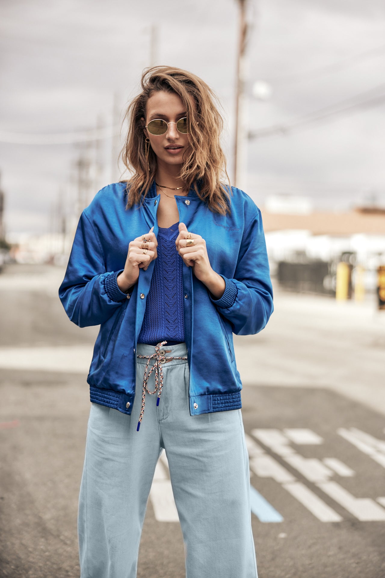 Bomber Femme Troopie Snake electric blue | Freeman T. Porter