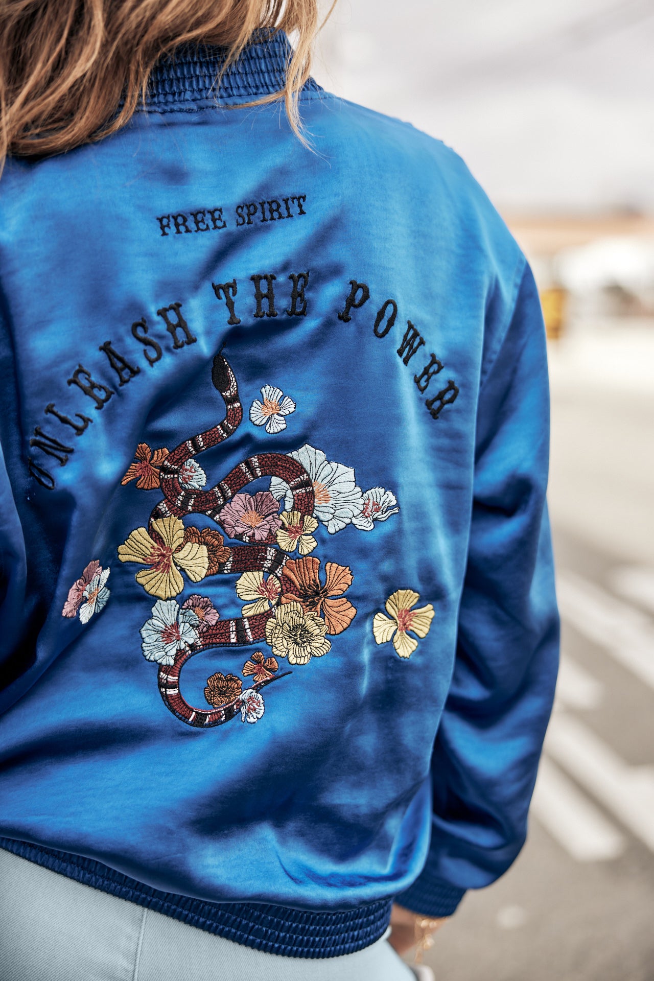 Bomber Femme Troopie Snake electric blue | Freeman T. Porter