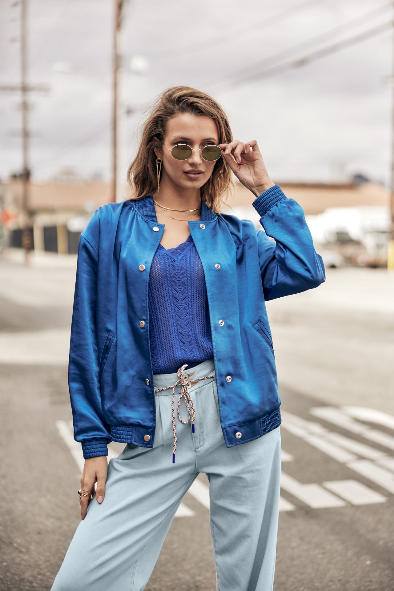 Bomber Femme Troopie Snake electric blue | Freeman T. Porter