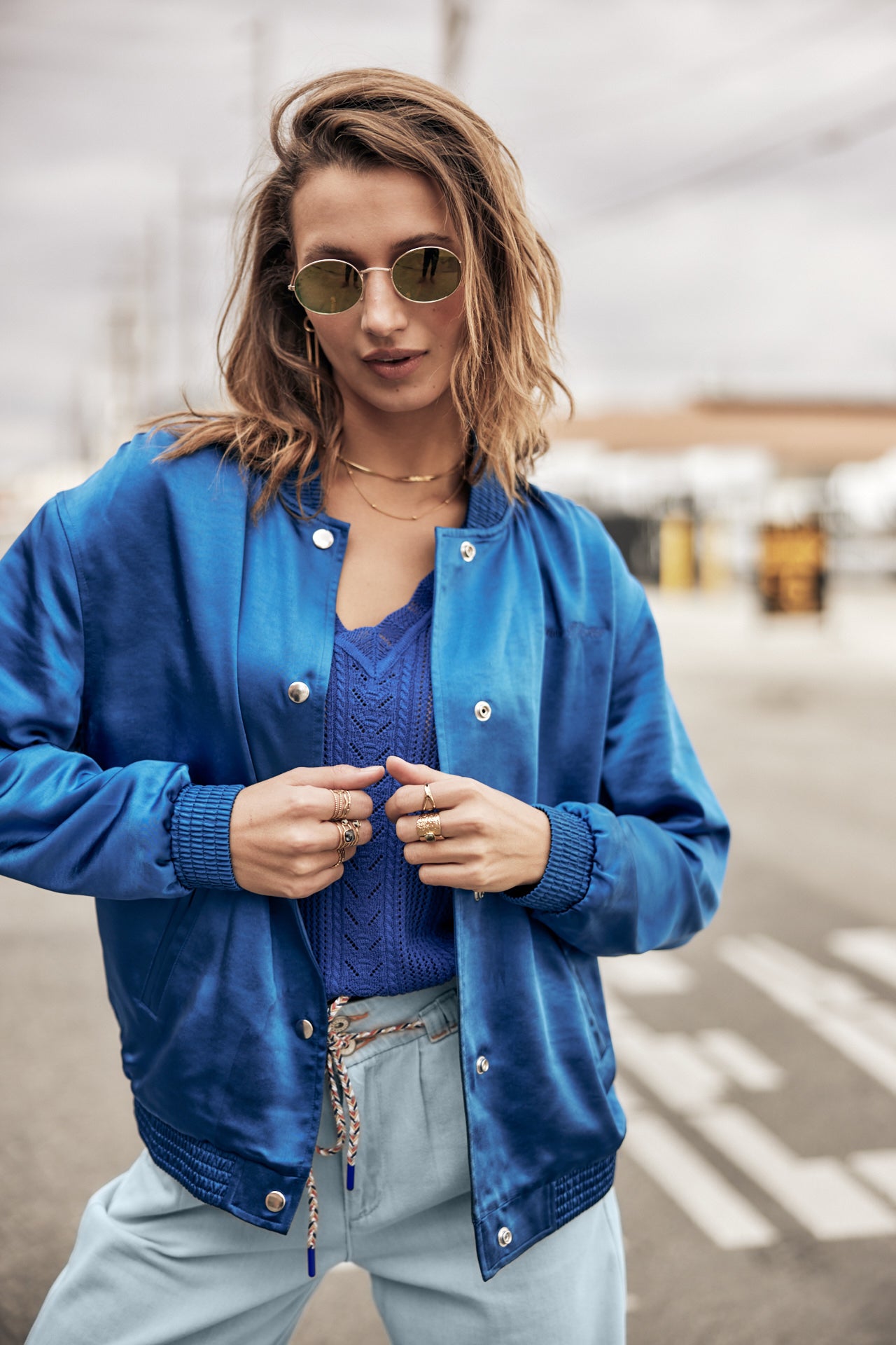 Bomber Femme Troopie Snake electric blue | Freeman T. Porter