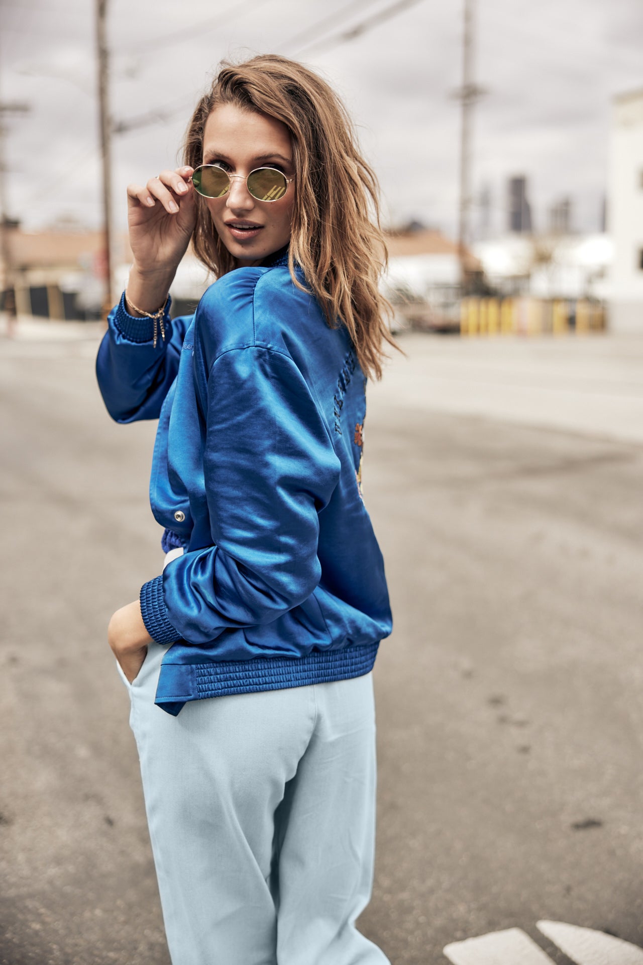 Bomber Femme Troopie Snake electric blue | Freeman T. Porter