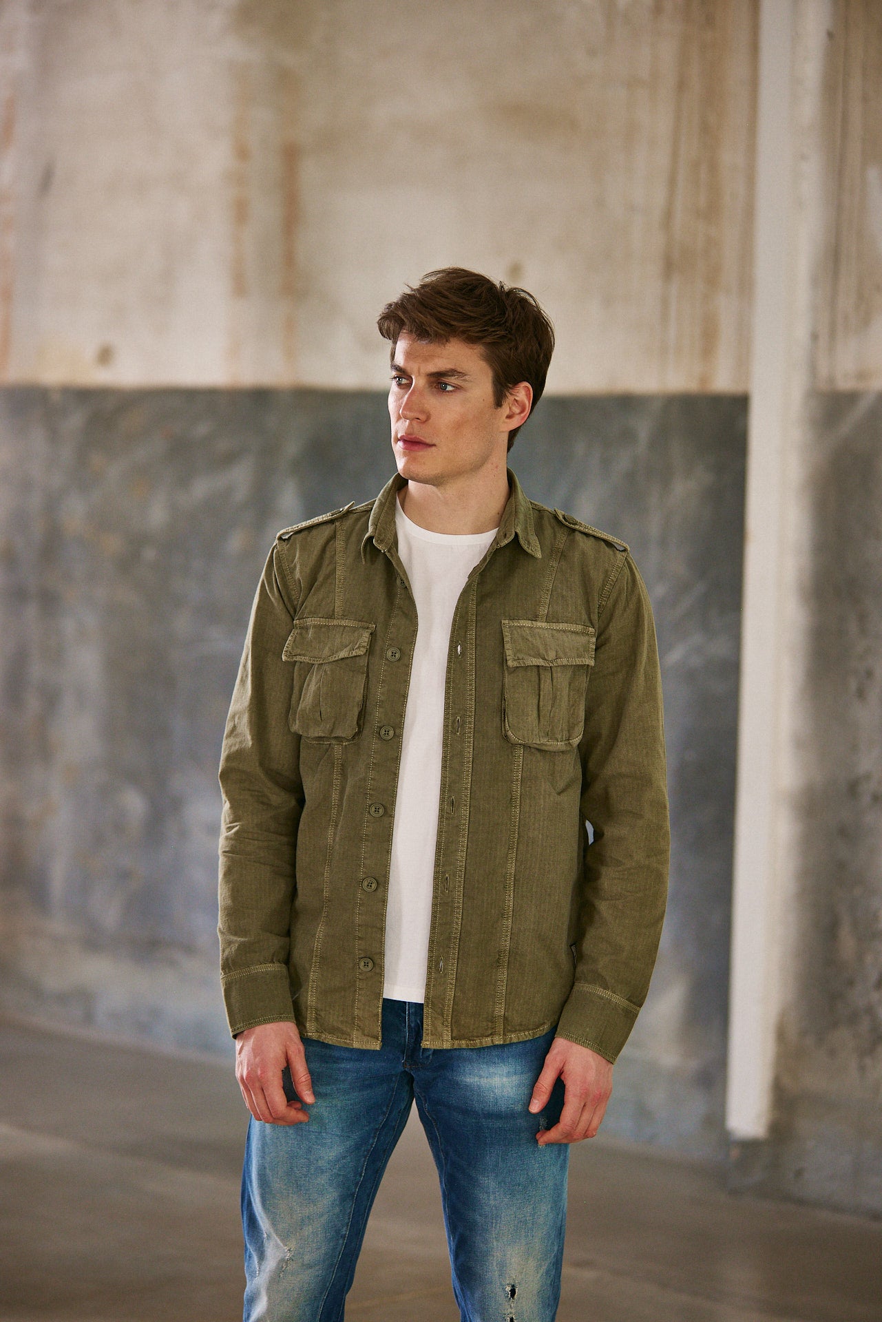 Chemise coupe droite Unisex Sacha Ripstop dusty olive | Freeman T. Porter