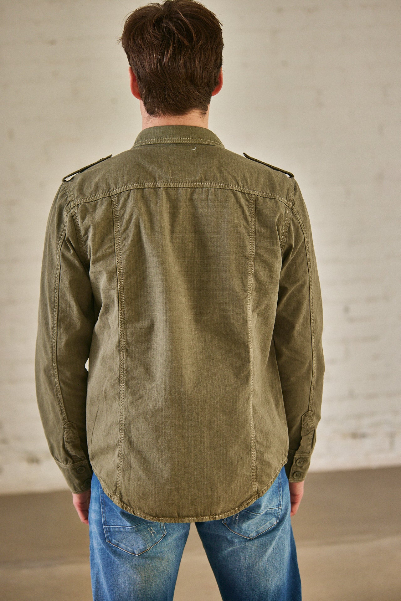 Chemise coupe droite Unisex Sacha Ripstop dusty olive | Freeman T. Porter