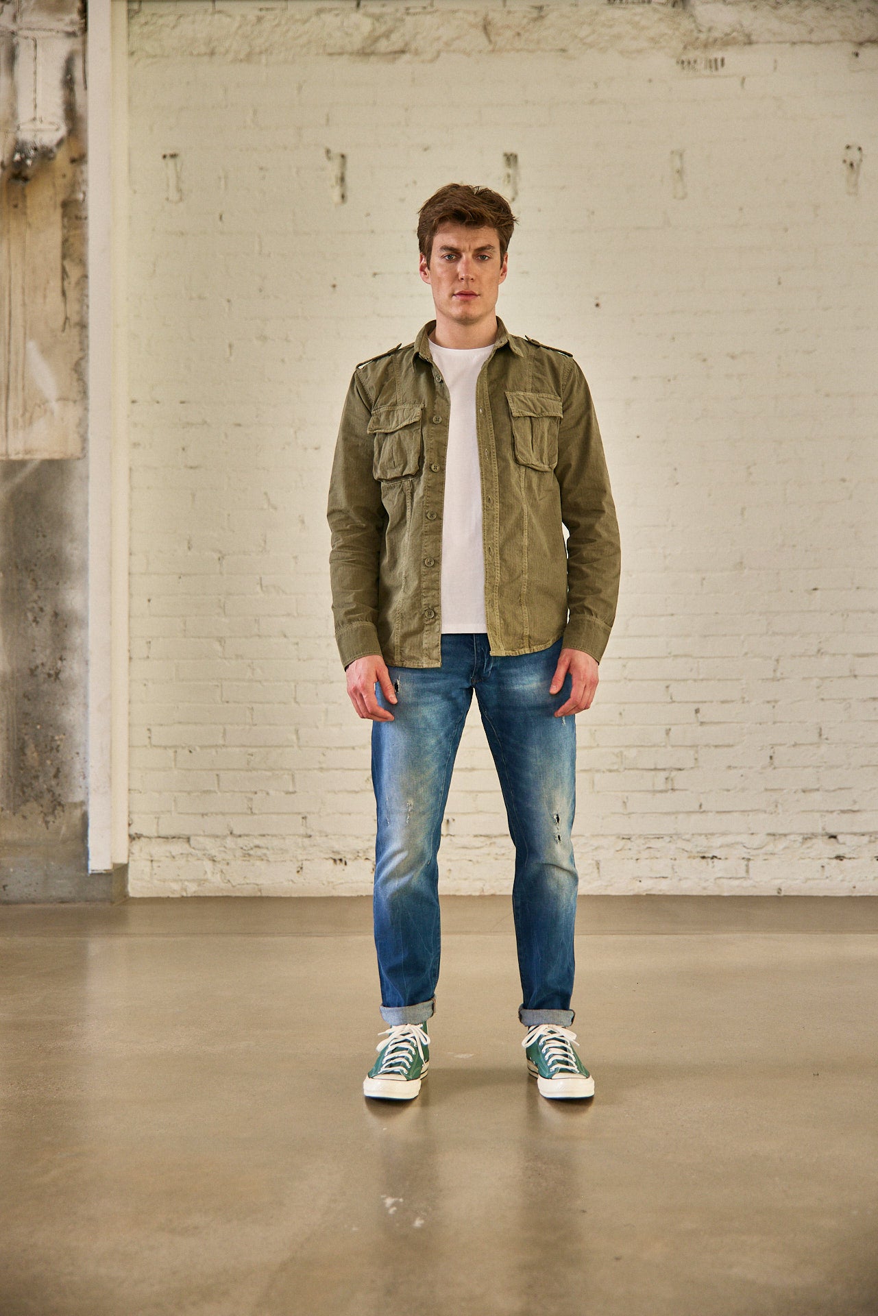 Chemise coupe droite Unisex Sacha Ripstop dusty olive | Freeman T. Porter