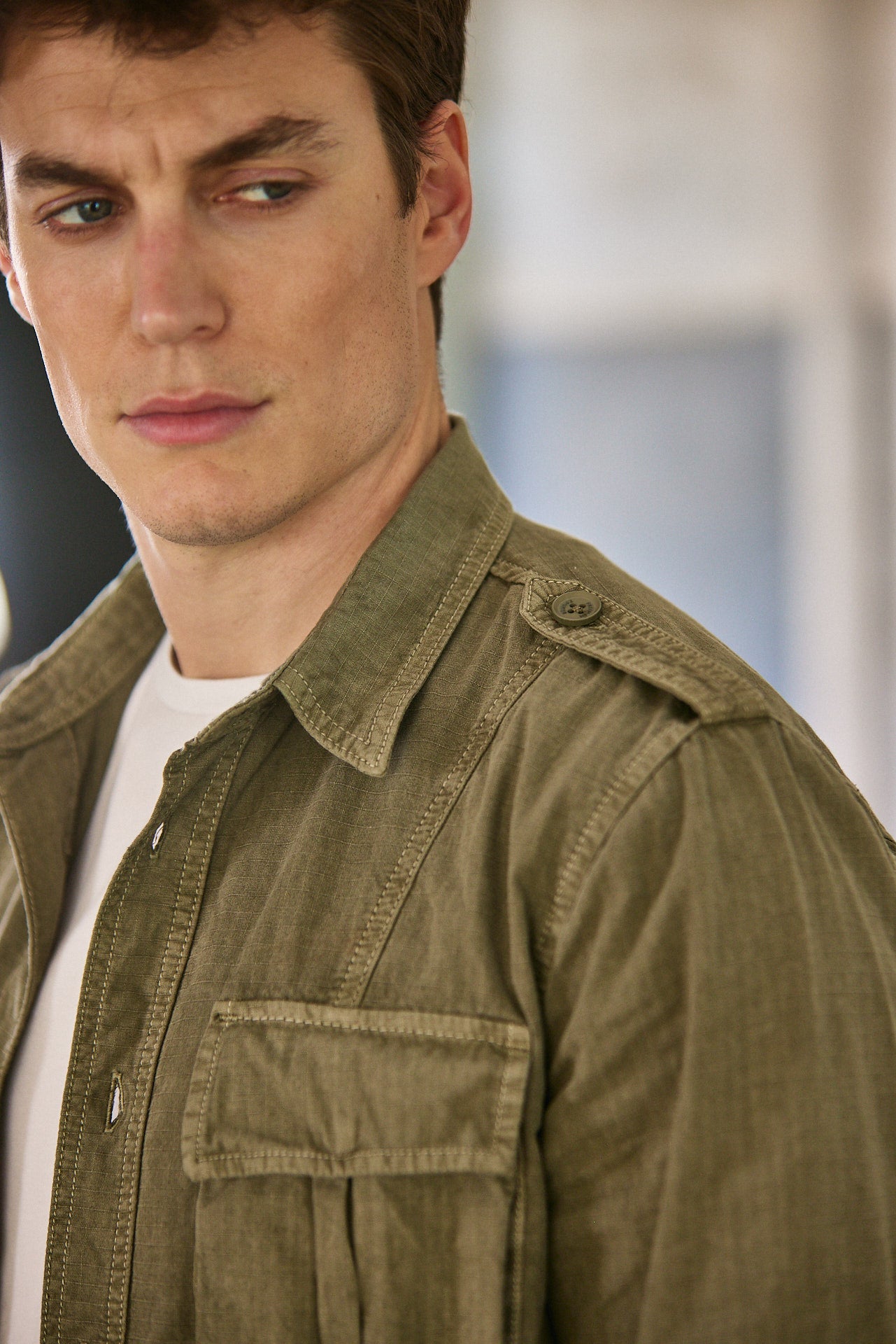 Chemise coupe droite Unisex Sacha Ripstop dusty olive | Freeman T. Porter