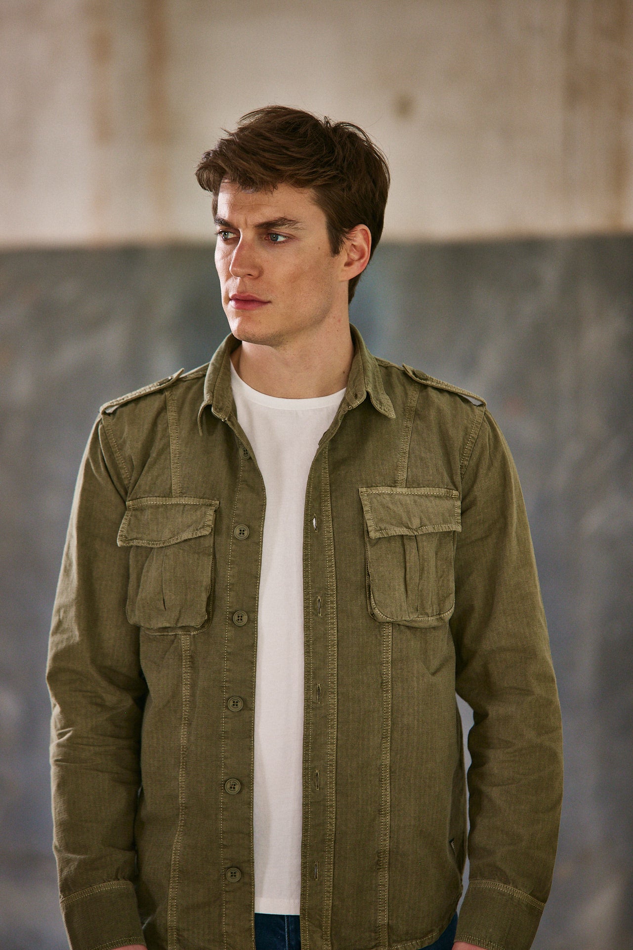 Chemise coupe droite Unisex Sacha Ripstop dusty olive | Freeman T. Porter
