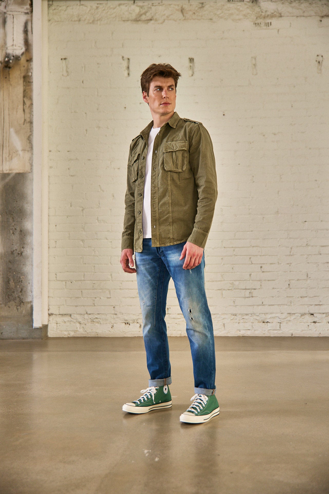 Chemise coupe droite Unisex Sacha Ripstop dusty olive | Freeman T. Porter