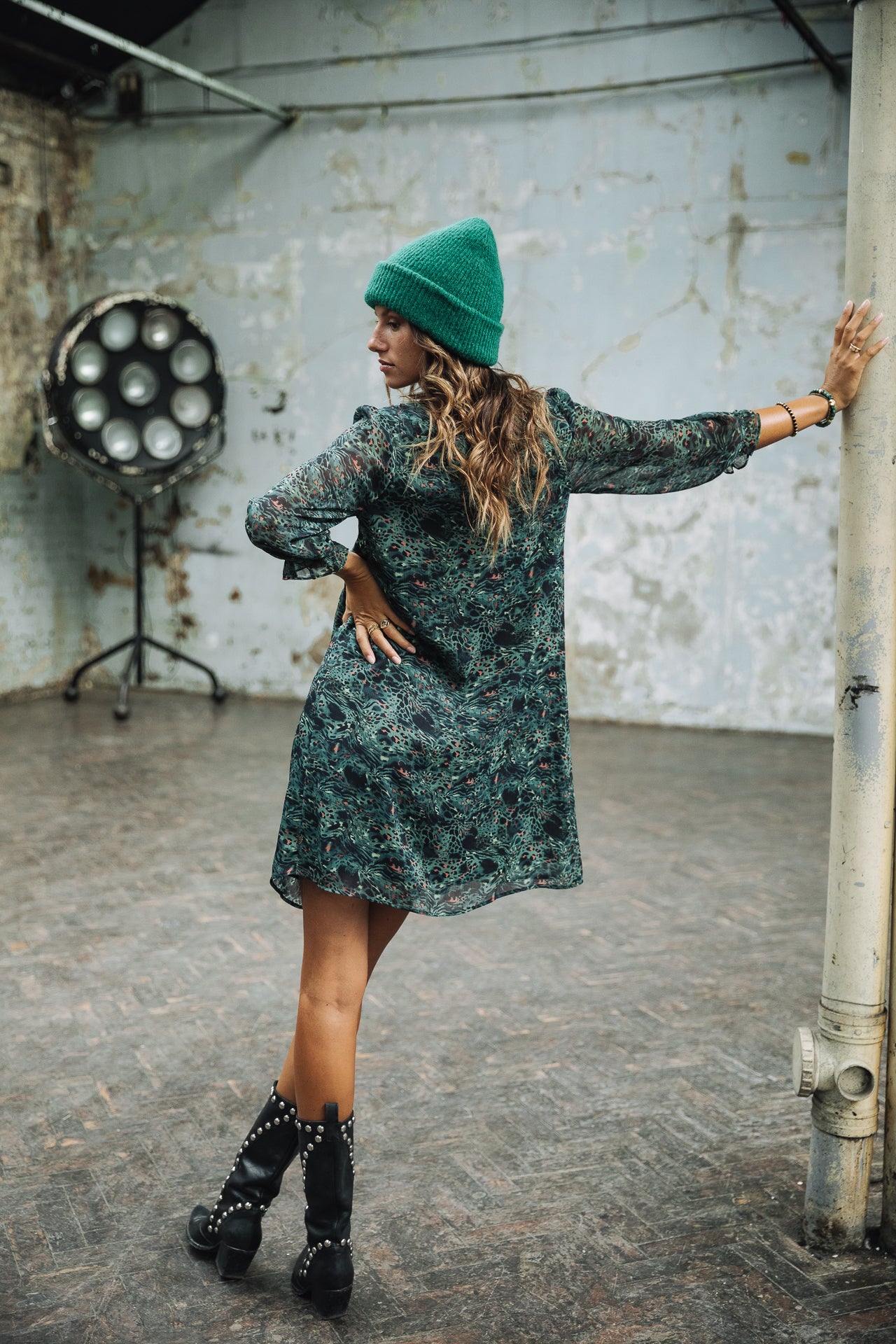 Robe courte ample Femme Juna Hybrid deep jungle | Freeman T. Porter