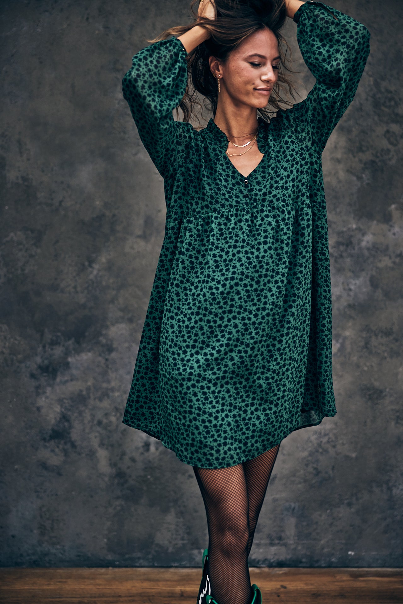 Robe trapèze Mujer Rayane Clover pine green | Freeman T. Porter