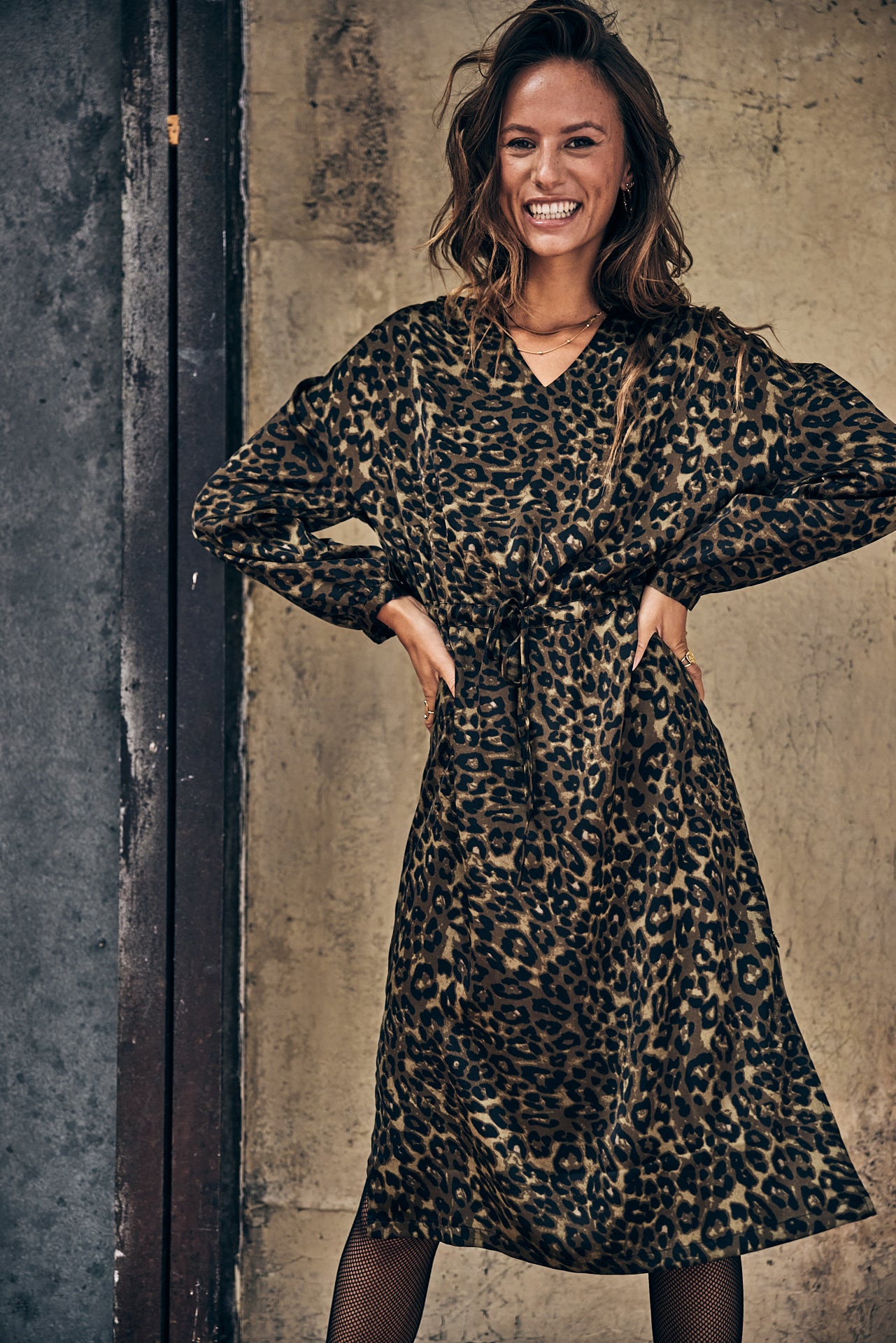 Robe longue Mujer Ransy Leopardo khaki | Freeman T. Porter