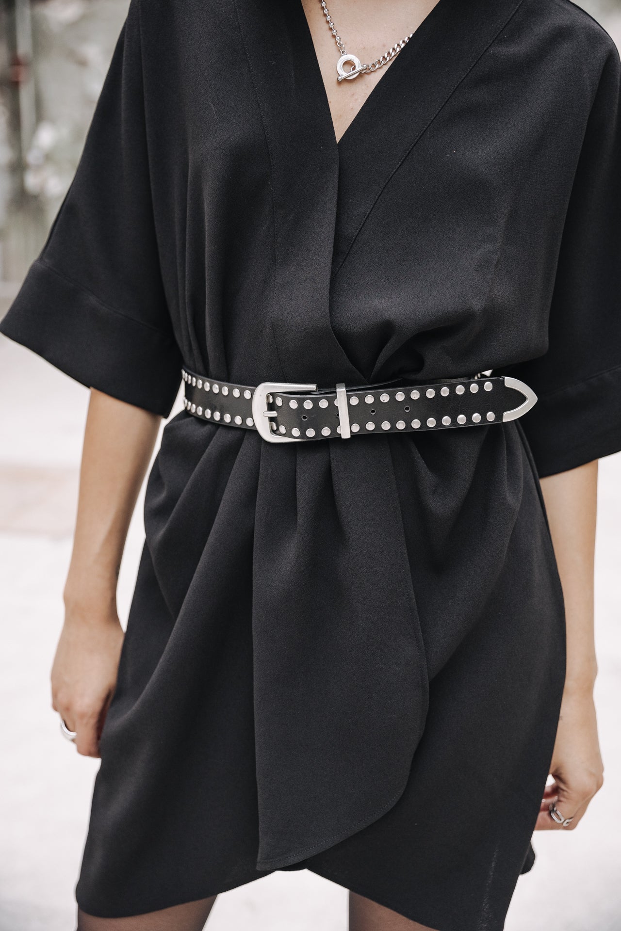 Robe courte kimono Femme Roza Plain Color black | Freeman T. Porter