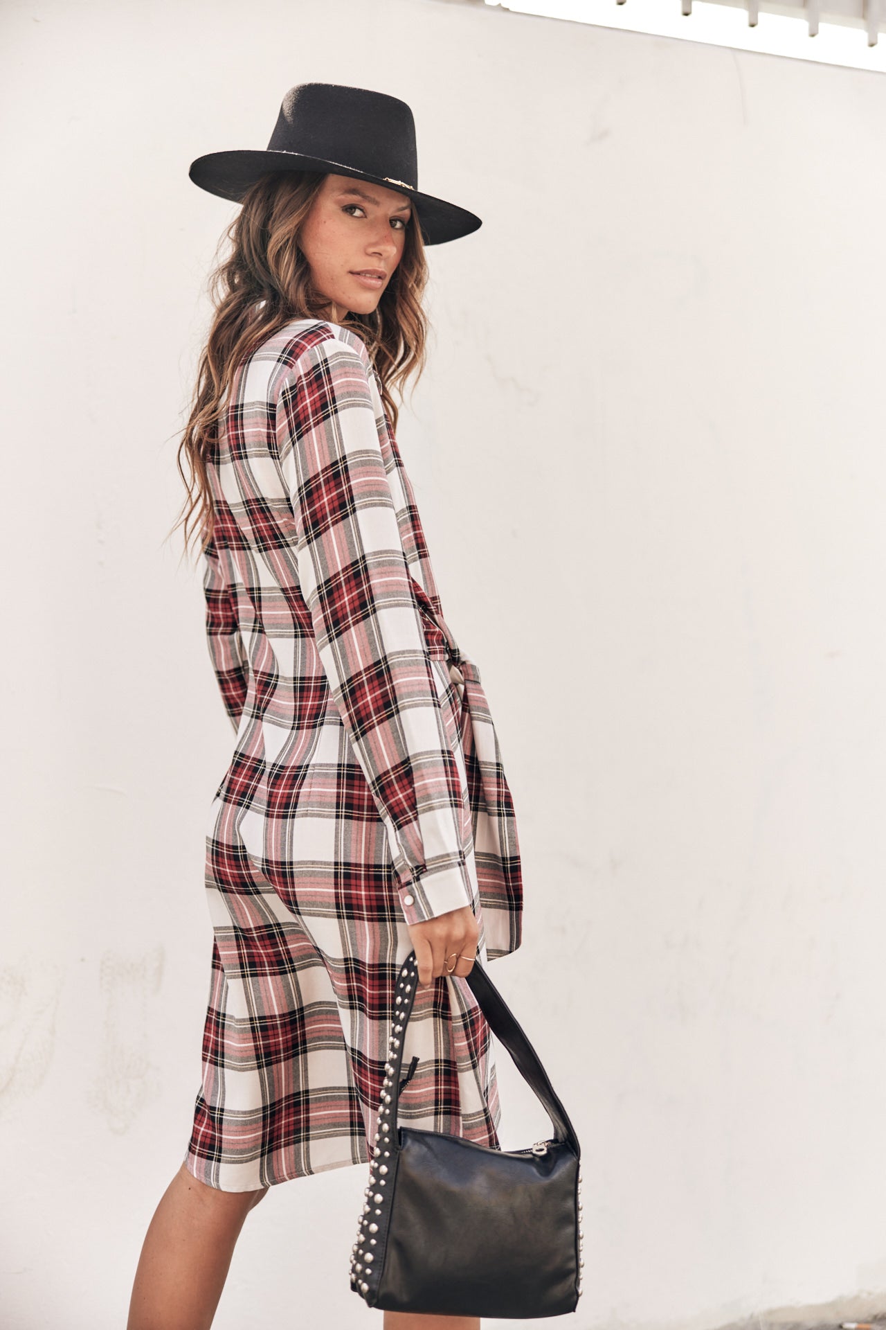 Robe chemise Frau Relly Plaid white | Freeman T. Porter