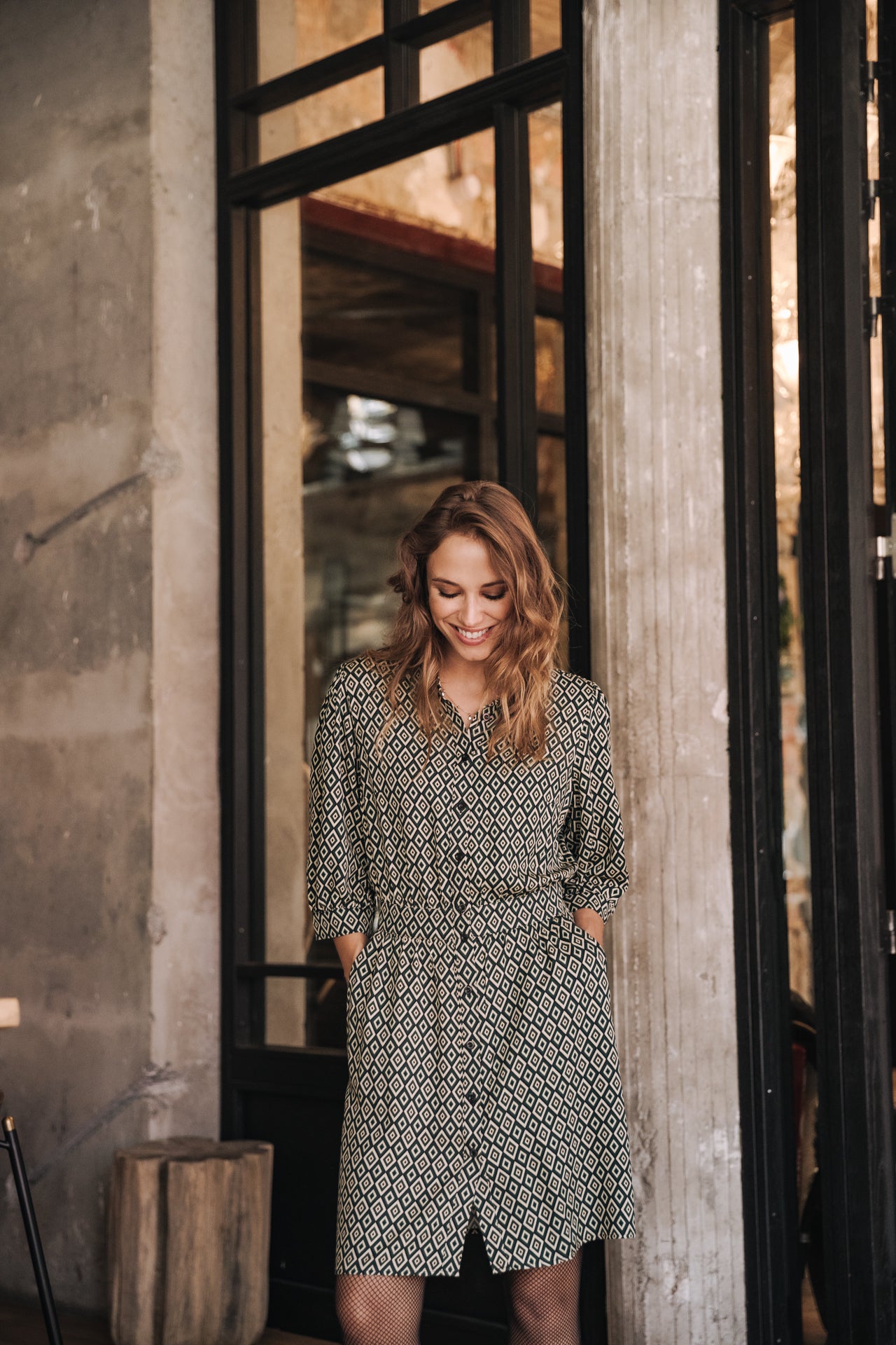 Robe chemise Frau Rotella Twiggy evergreen | Freeman T. Porter