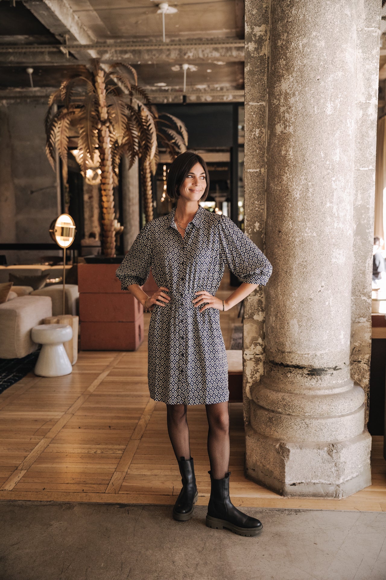 Robe chemise Femme Rotella Twiggy electric blue | Freeman T. Porter