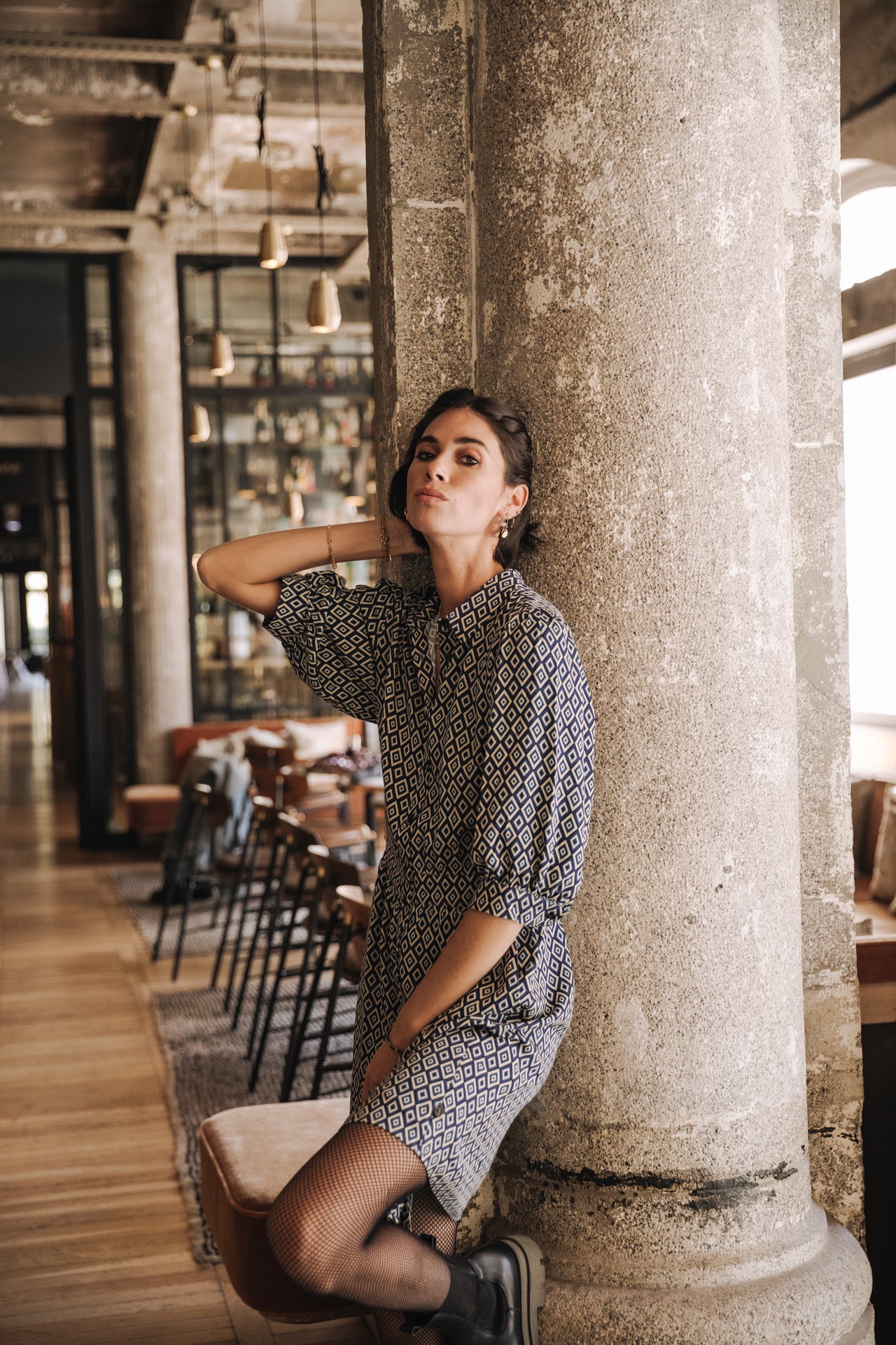 Robe chemise Femme Rotella Twiggy electric blue | Freeman T. Porter