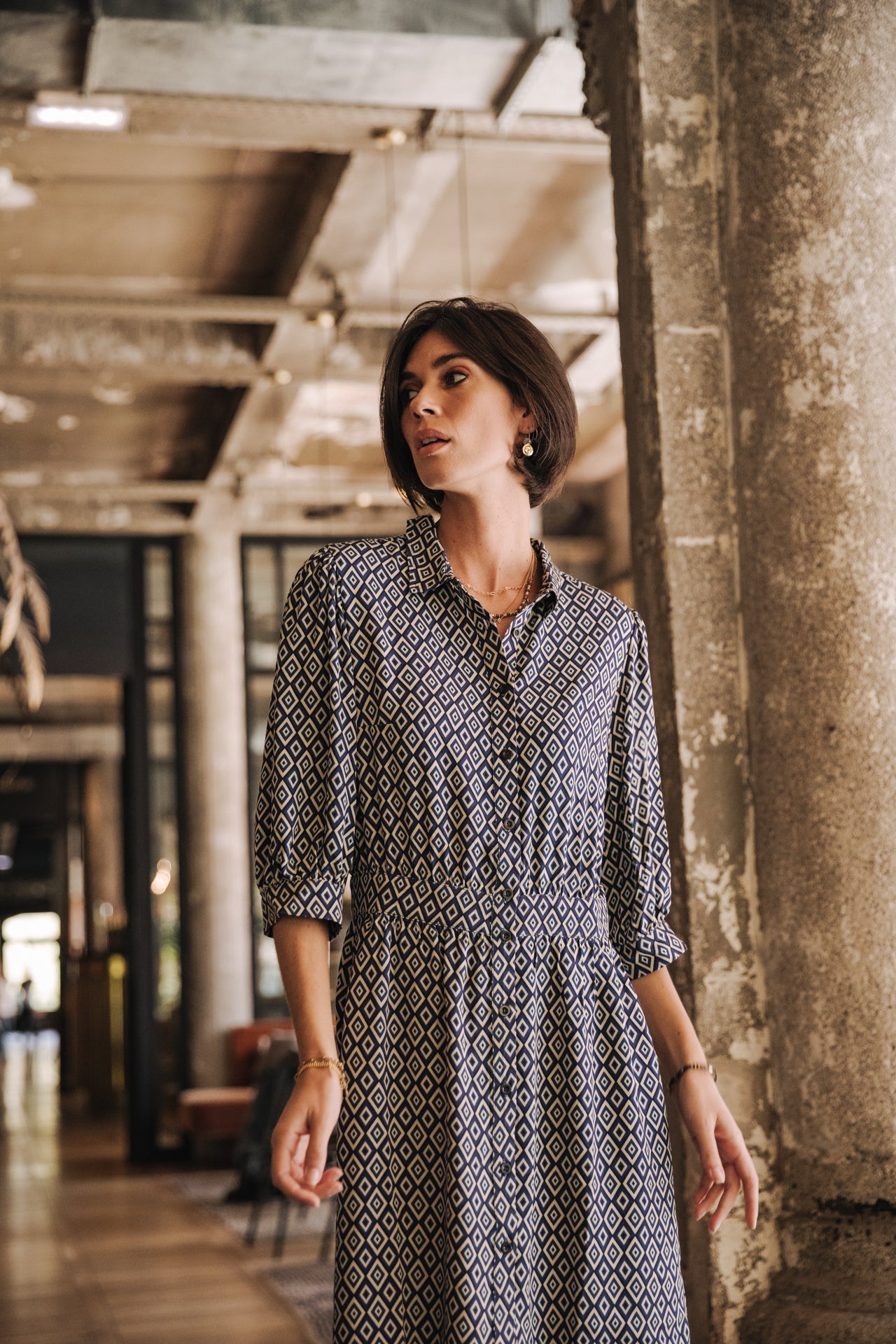 Robe chemise Femme Rotella Twiggy electric blue | Freeman T. Porter
