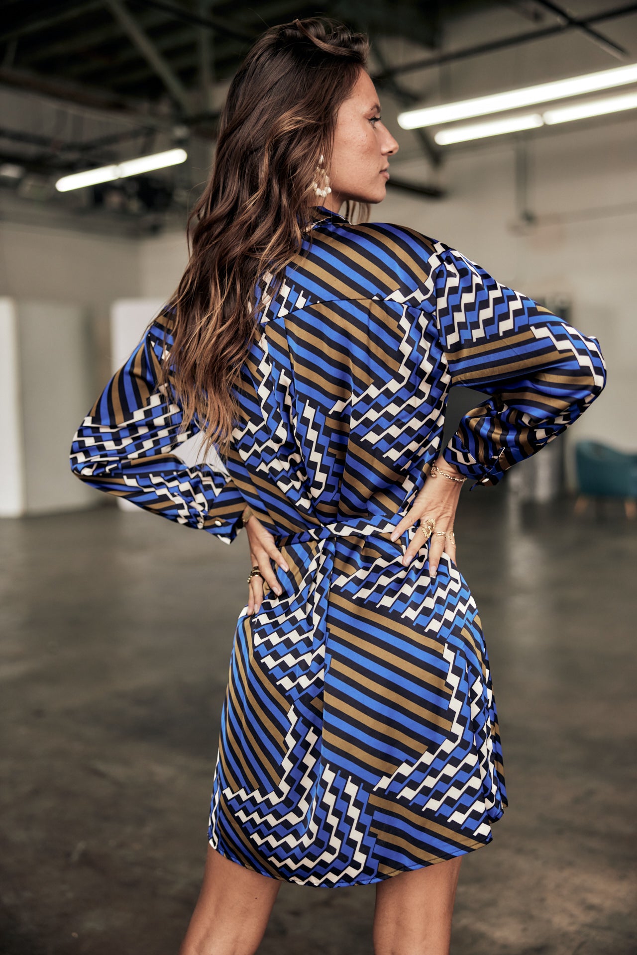 Robe chemise Femme Rawen Zag electric blue | Freeman T. Porter