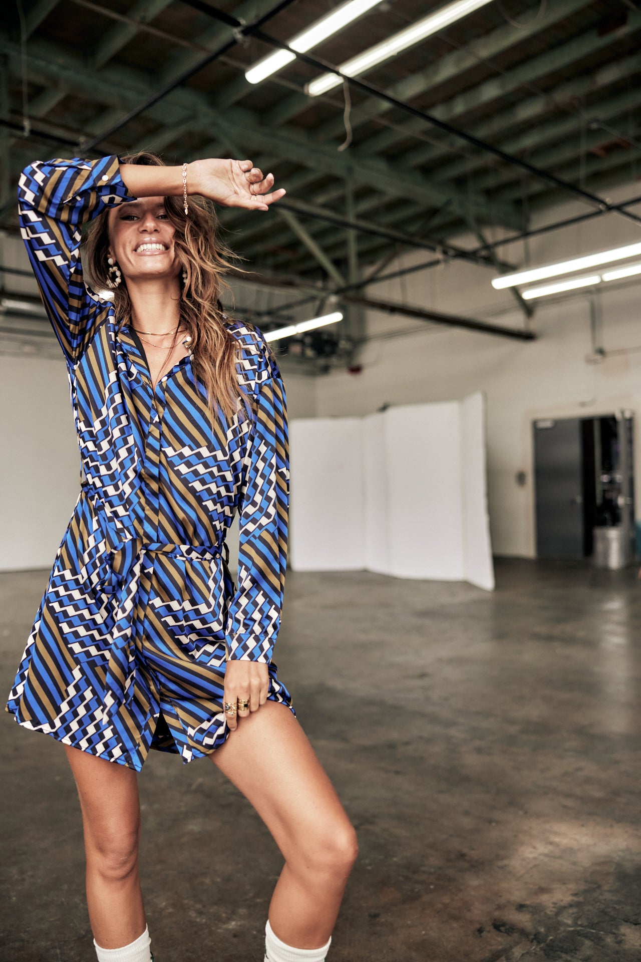 Robe chemise Femme Rawen Zag electric blue | Freeman T. Porter