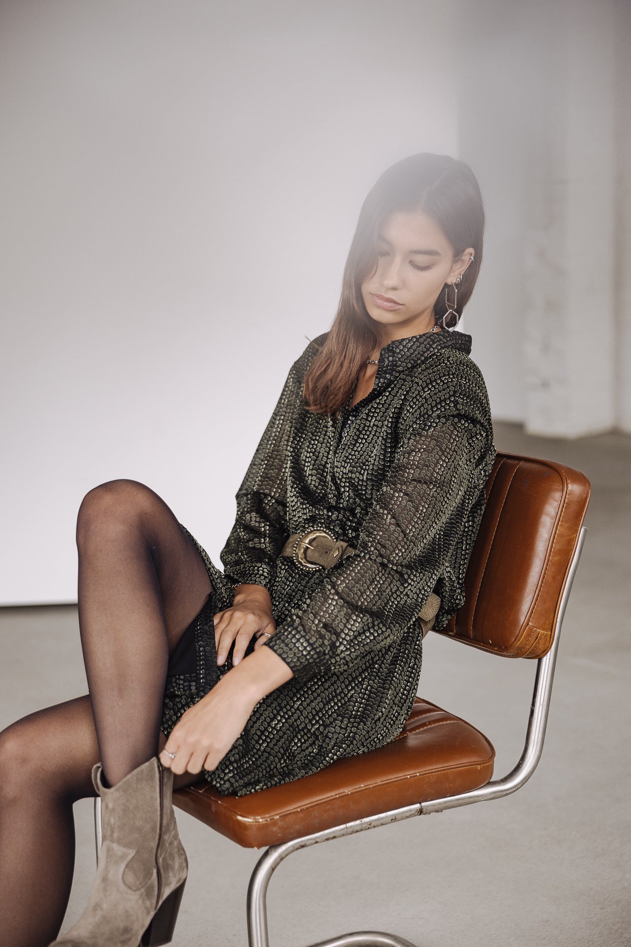 Robe chemise Frau Rawen Écaille black | Freeman T. Porter