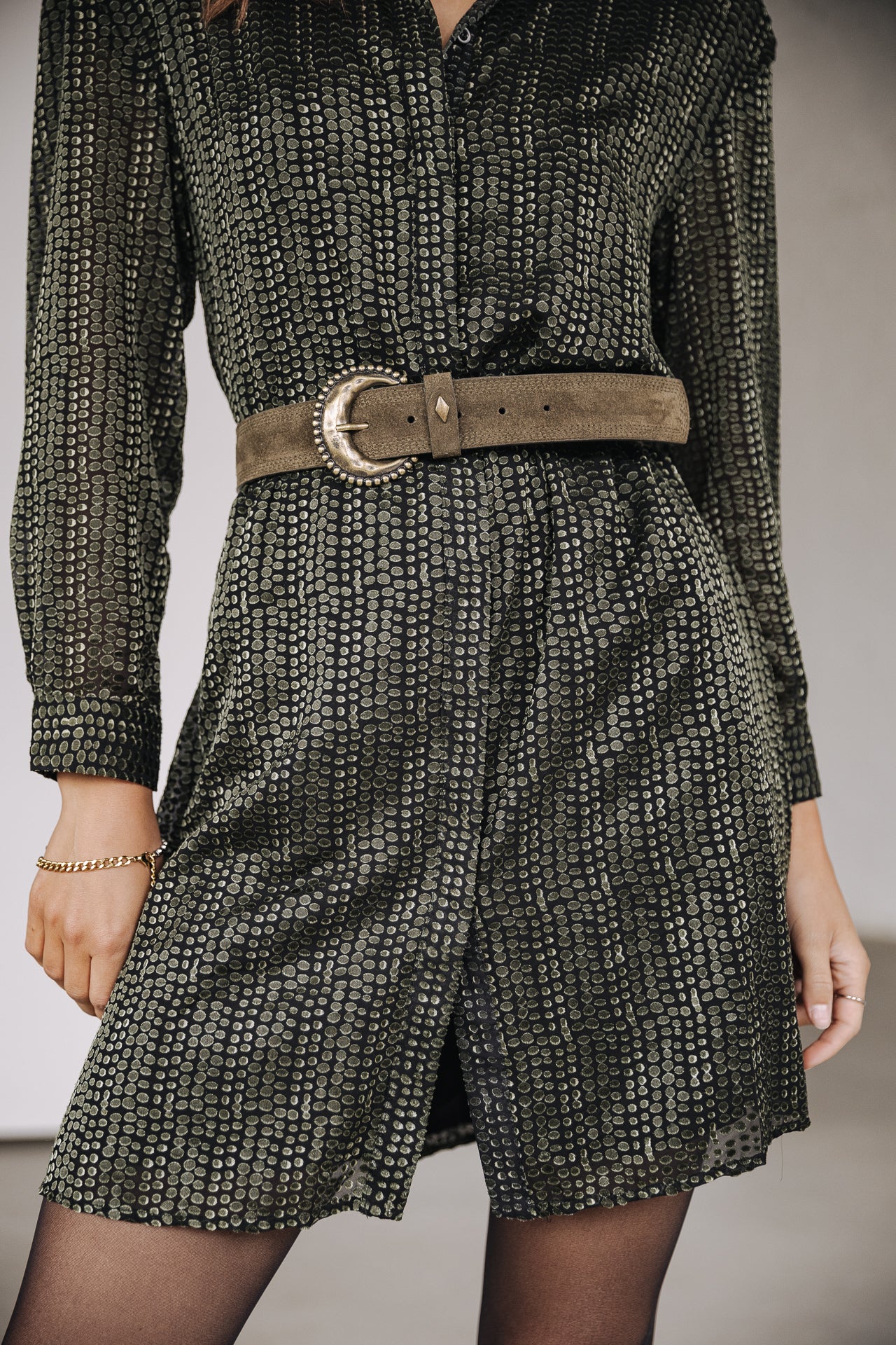 Robe chemise Frau Rawen Écaille black | Freeman T. Porter