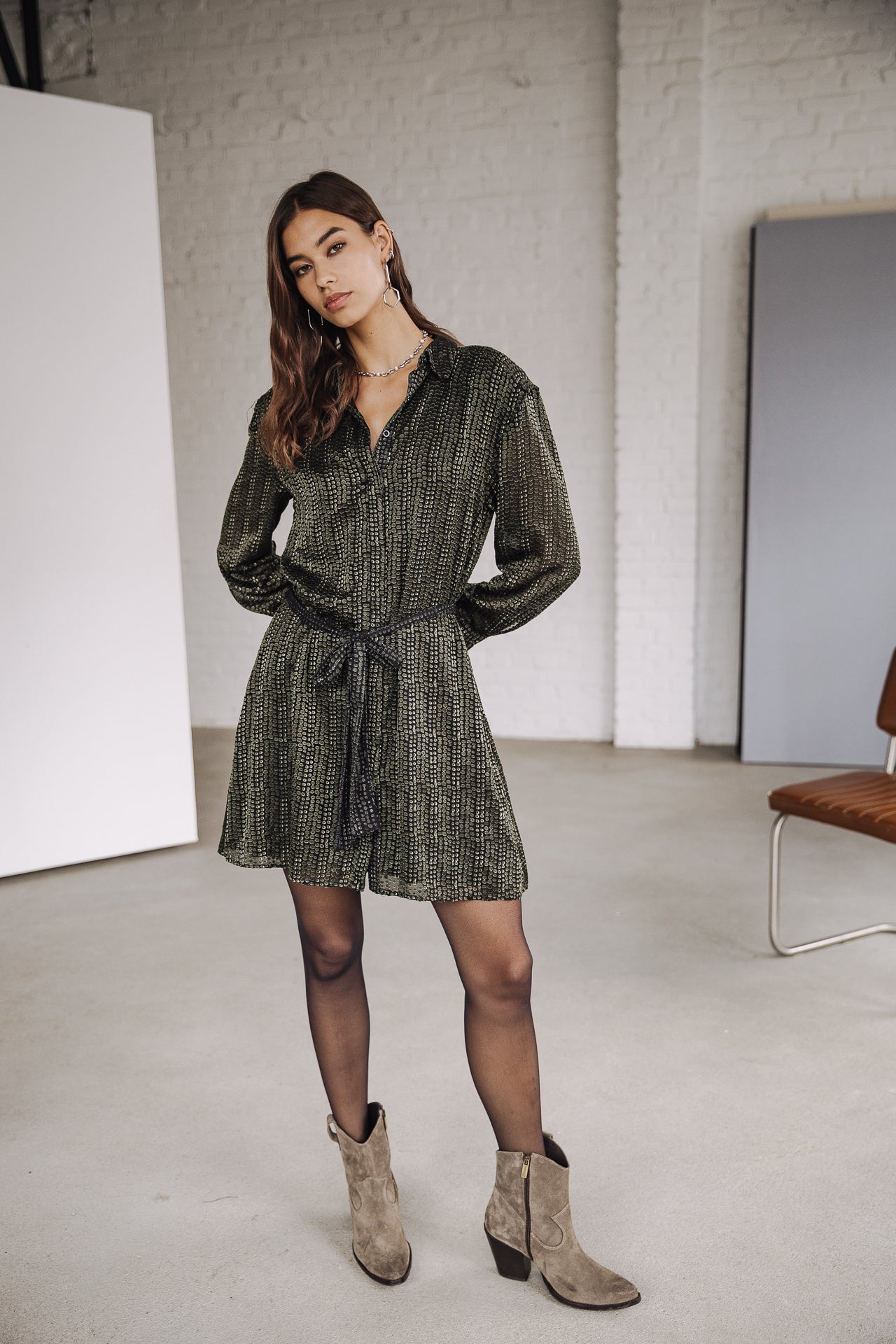 Robe chemise Frau Rawen Écaille black | Freeman T. Porter