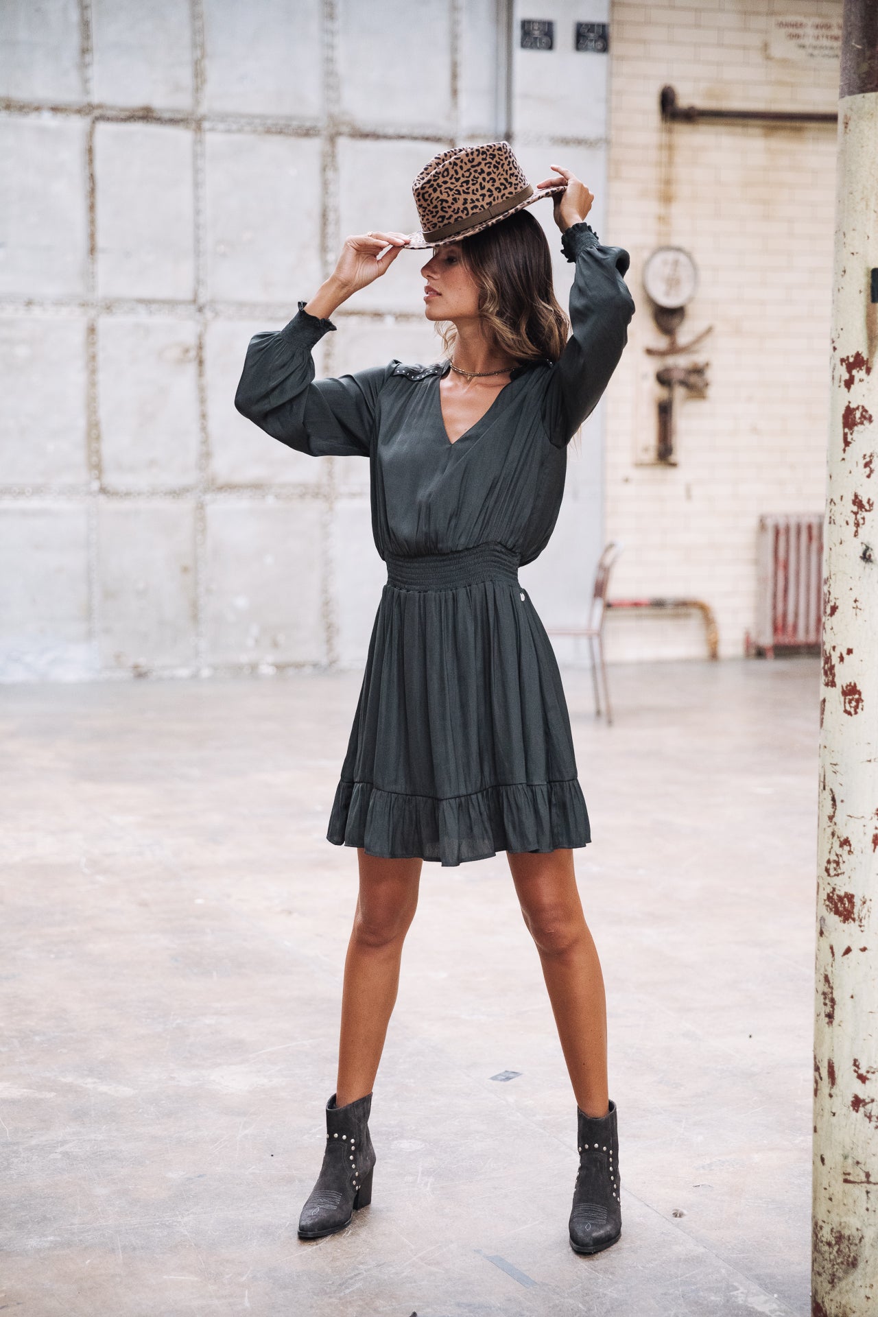 Robe courte Femme Rolina Plain Color old black | Freeman T. Porter